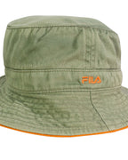 Bucket Hat Fila Verde Caqui y Naranja Vintage 00s — Talla S