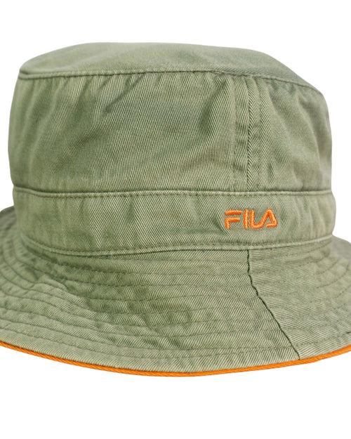 Bucket Hat Fila Verde Caqui y Naranja Vintage 00s — Talla S