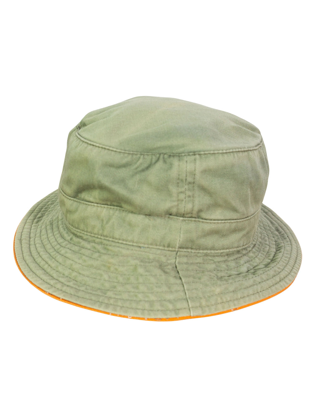 Bucket Hat Fila Verde Caqui y Naranja Vintage 00s — Talla S