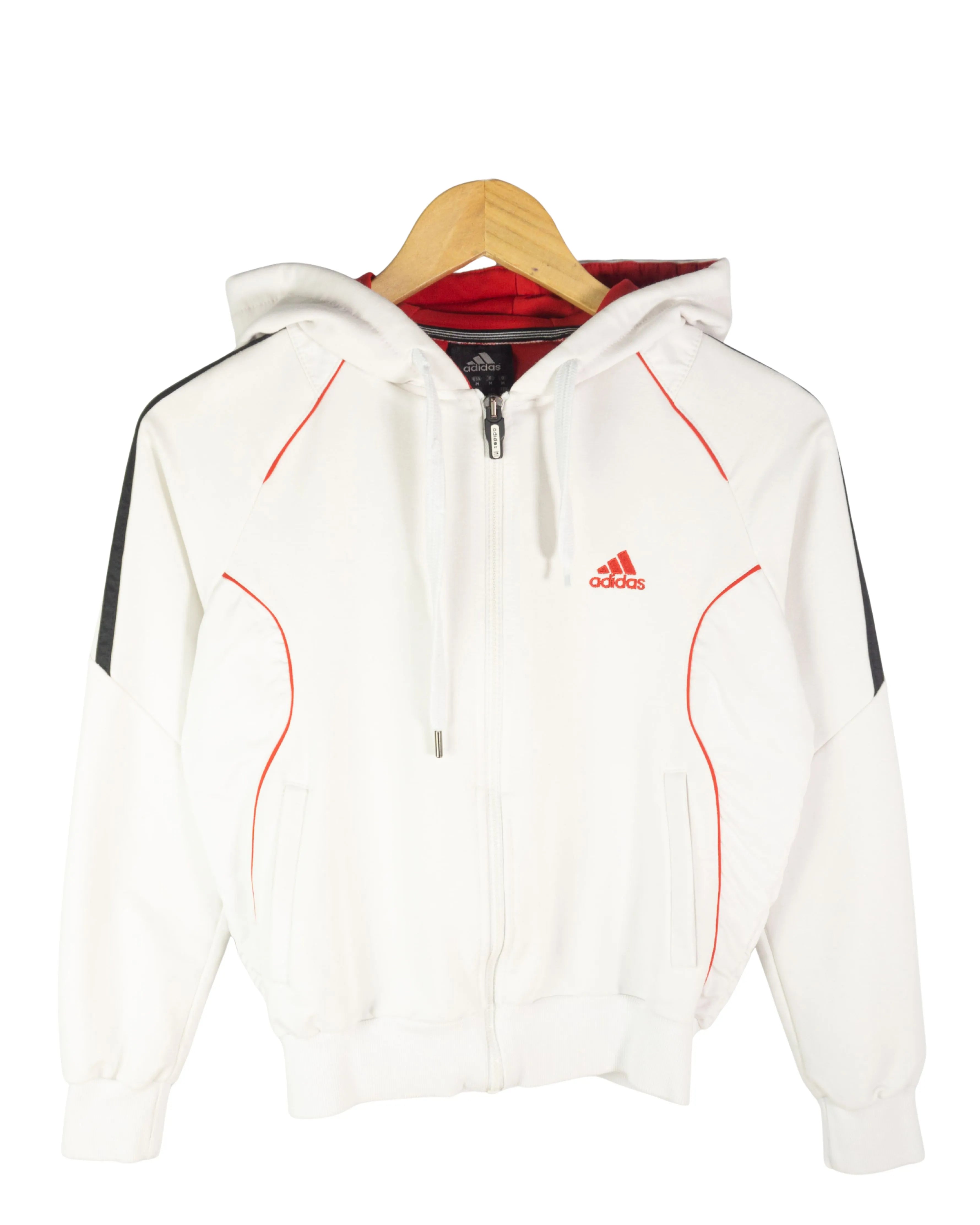 Sudadera con cremallera Adidas vintage 00s rojo/blanco XS