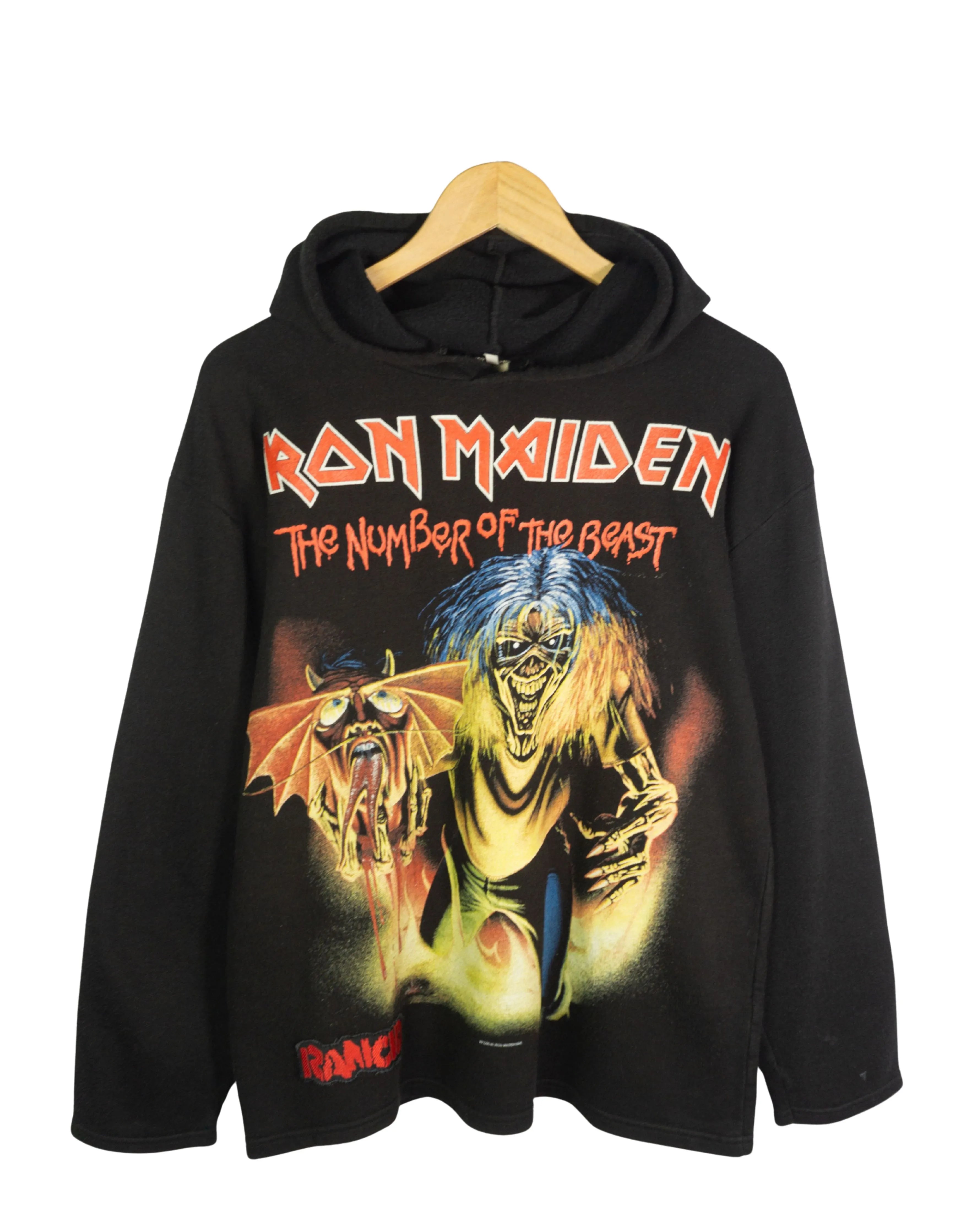 Sudadera Iron Maiden Number Beast Negra Vintage 90s — Talla M