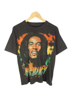 Camiseta Bob Marley Vintage 90s Bootleg Gráfico Doble Negra — Talla S
