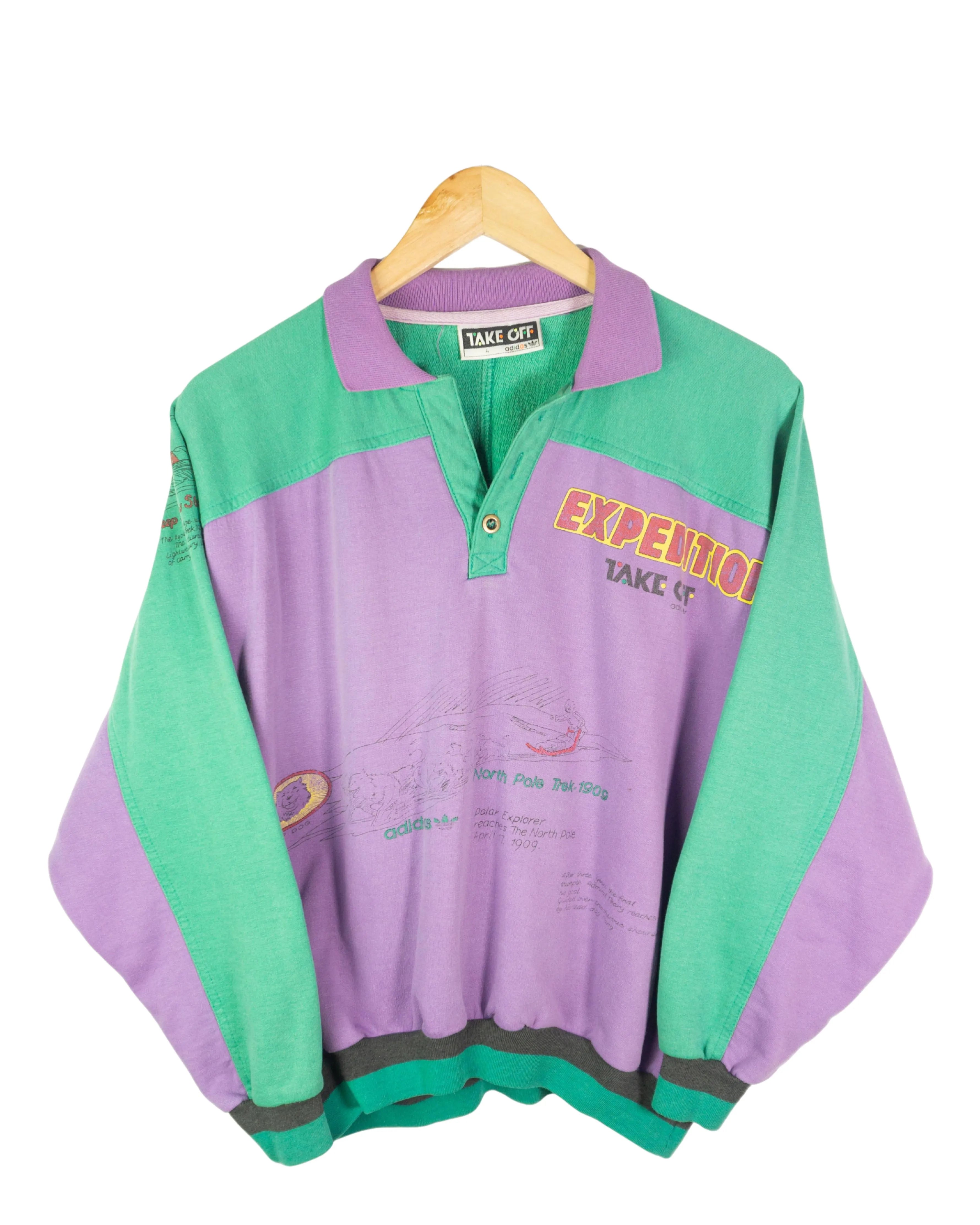 Sudadera Adidas Take Off vintage 90s verde/morado M