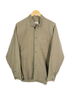 Camisa Lacoste Cuadros Beige Vintage 00s — Talla XL