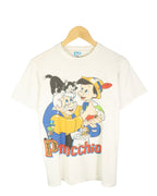 Camiseta Disney Pinocchio Vintage 80s-90s Character Fashions Blanca — Talla S