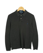 Polo Ralph Lauren Manga Larga Gris Oscuro — Talla S
