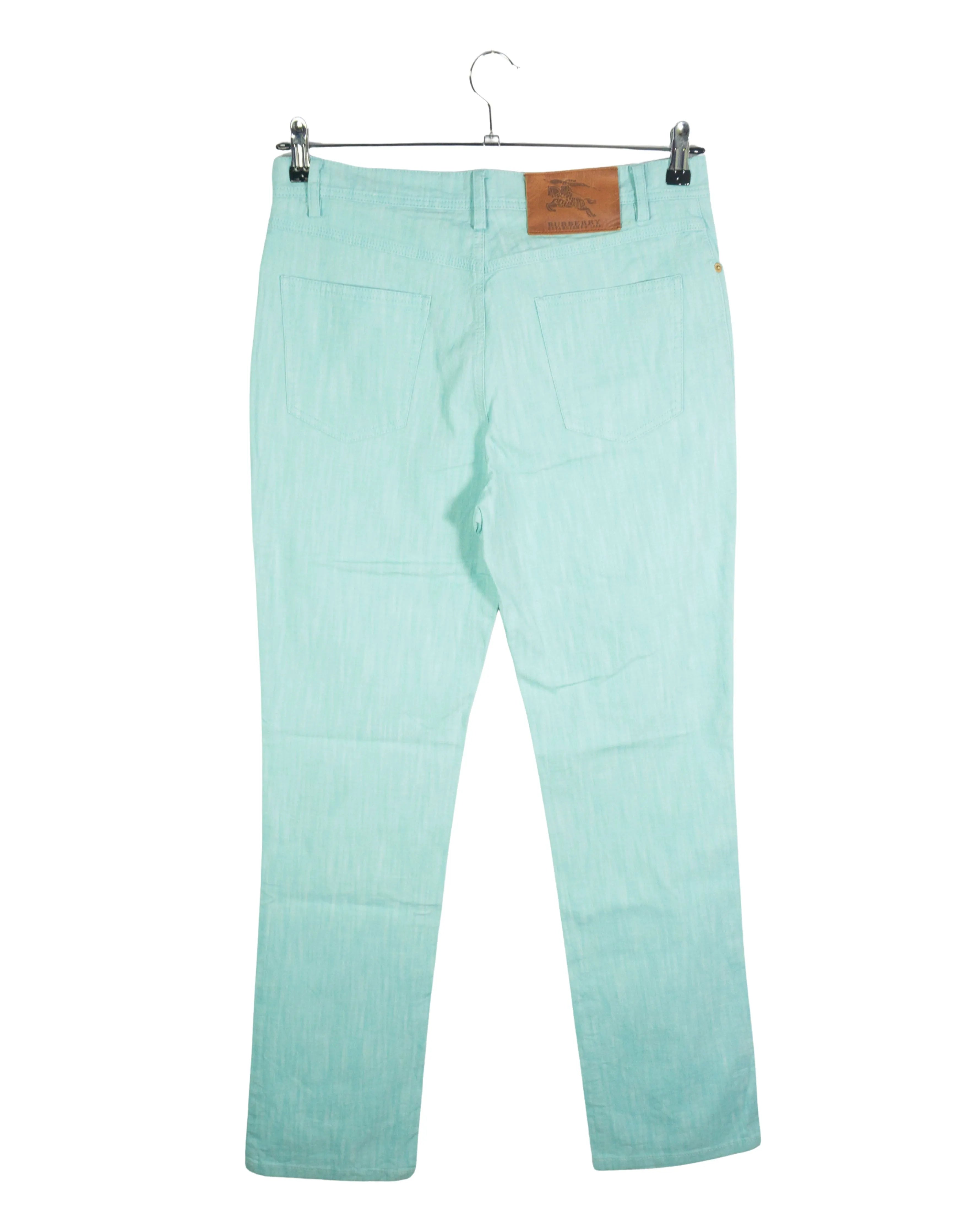 Pantalón Burberry London Denim Turquesa — Talla 44