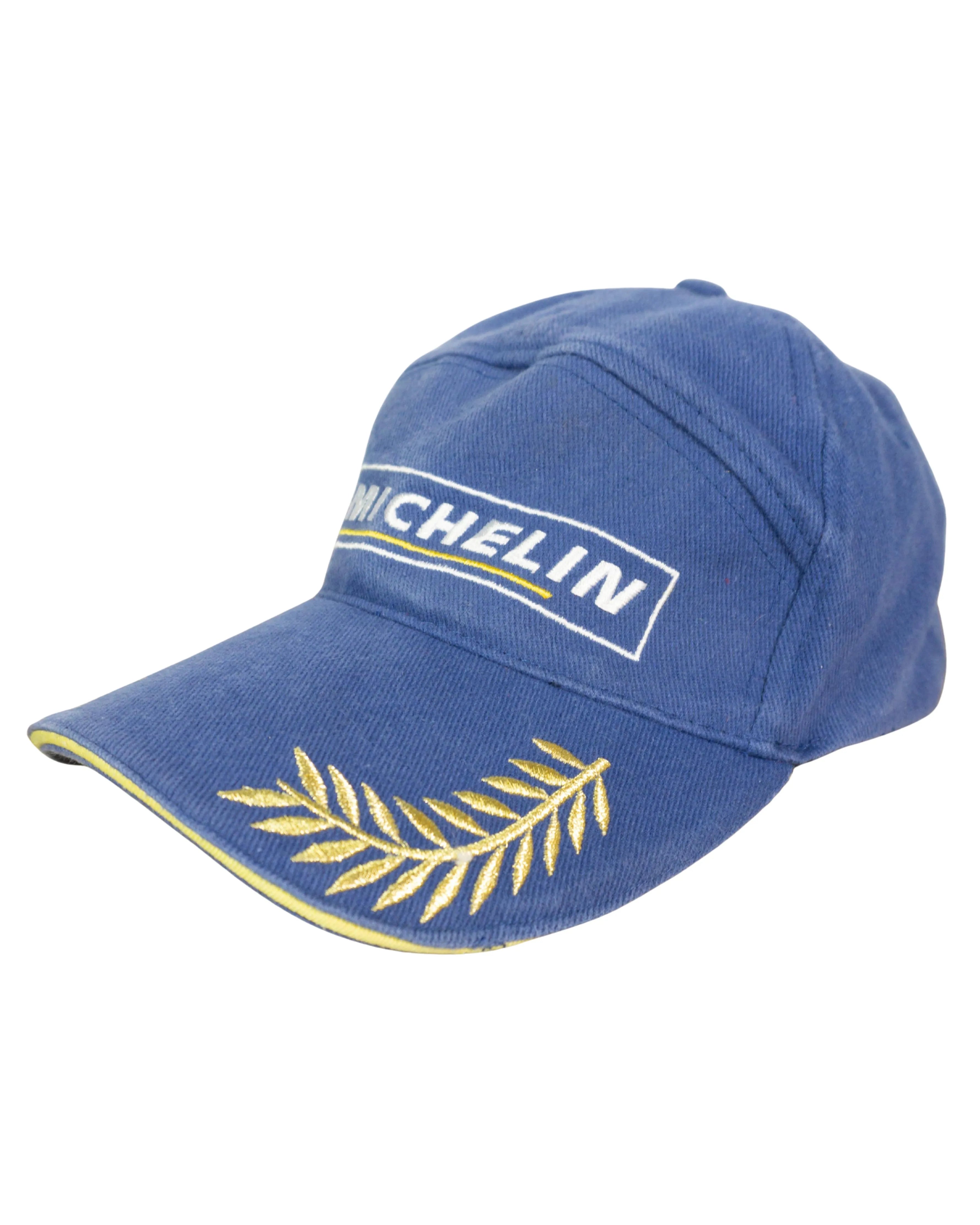 Gorra Michelin Azul Bordada con Laureles Vintage 90s — Talla M
