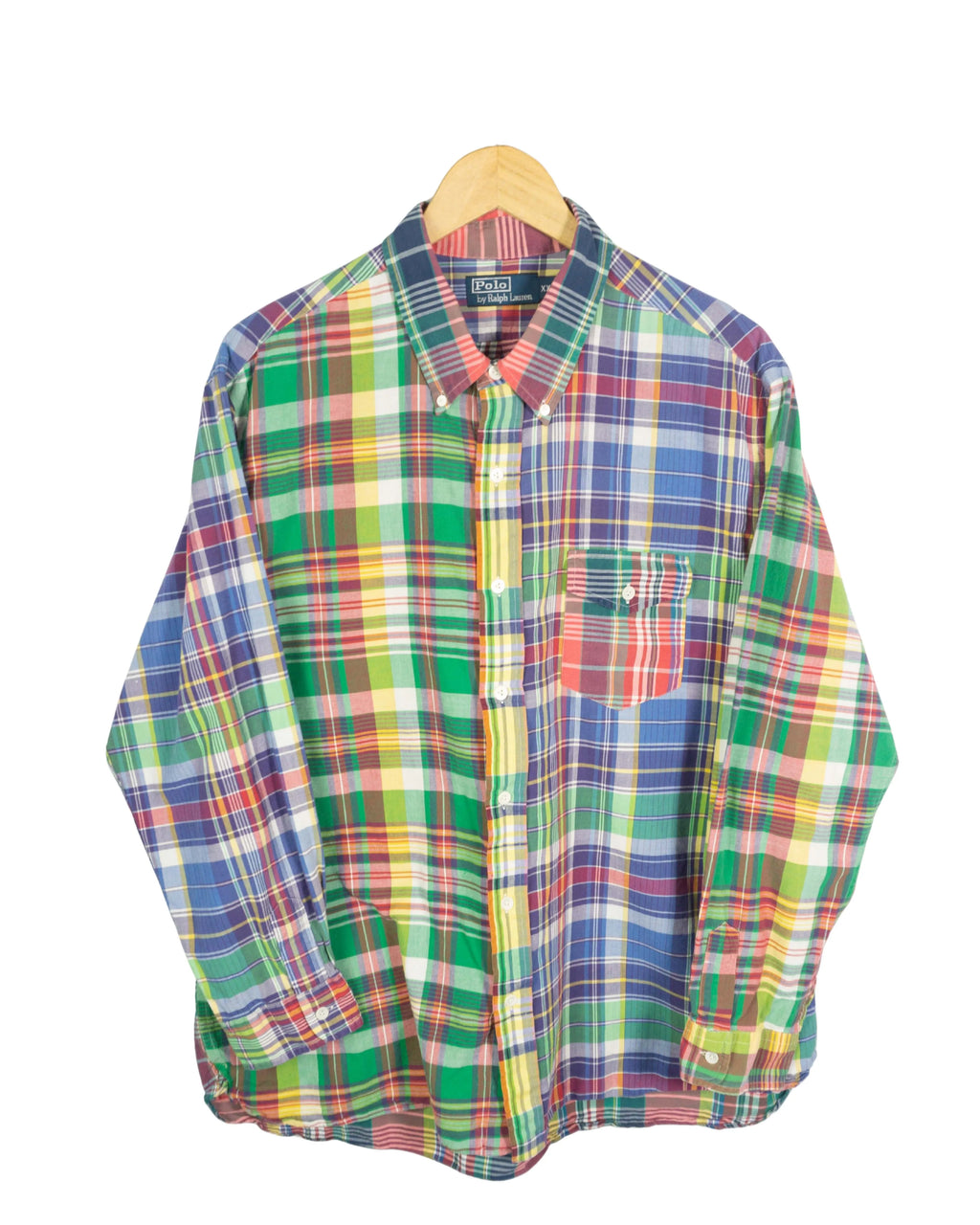 Camisa Polo Ralph Lauren Madras Multicolor 90s — Talla XXL