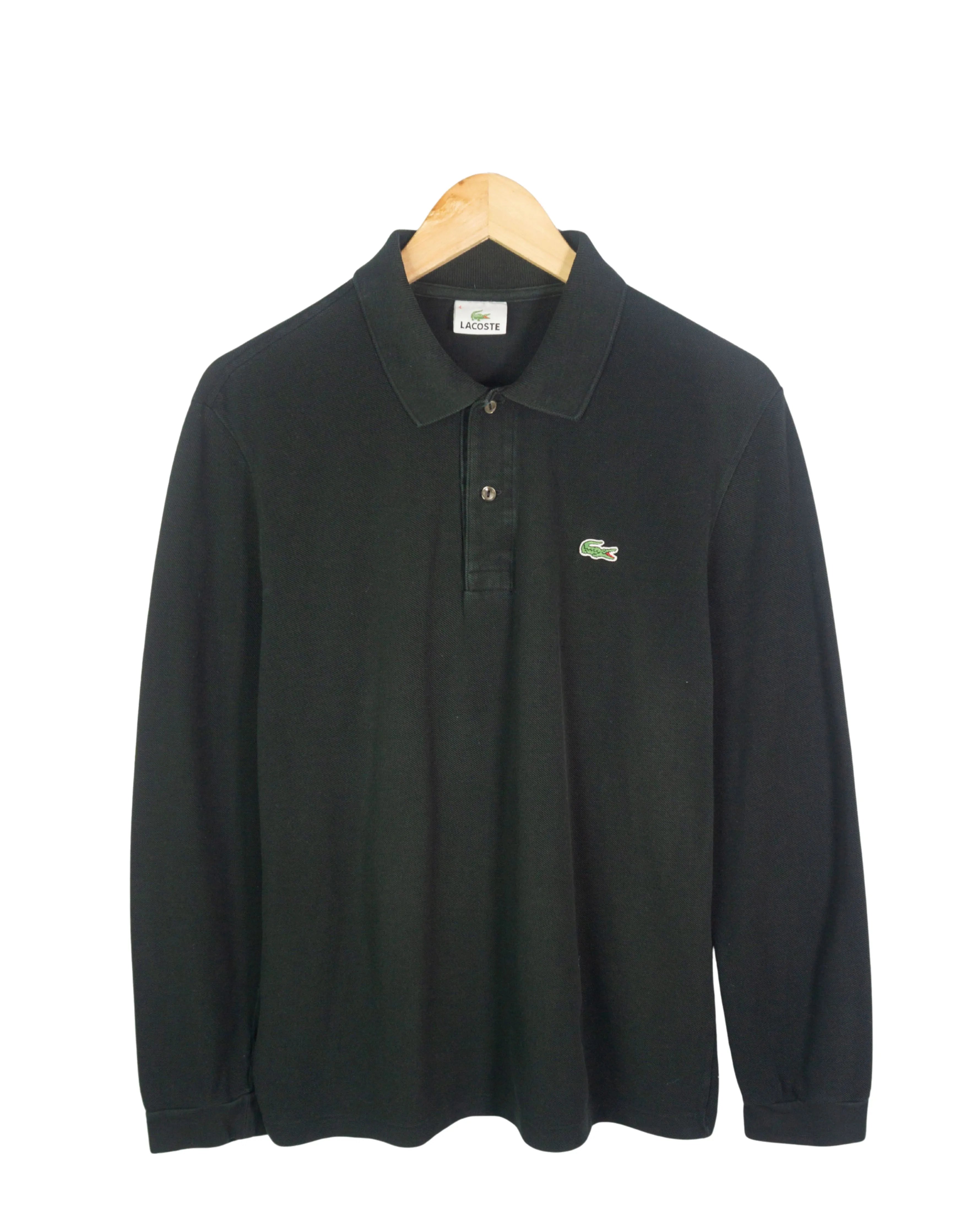 Polo manga larga Lacoste vintage 00s negro S