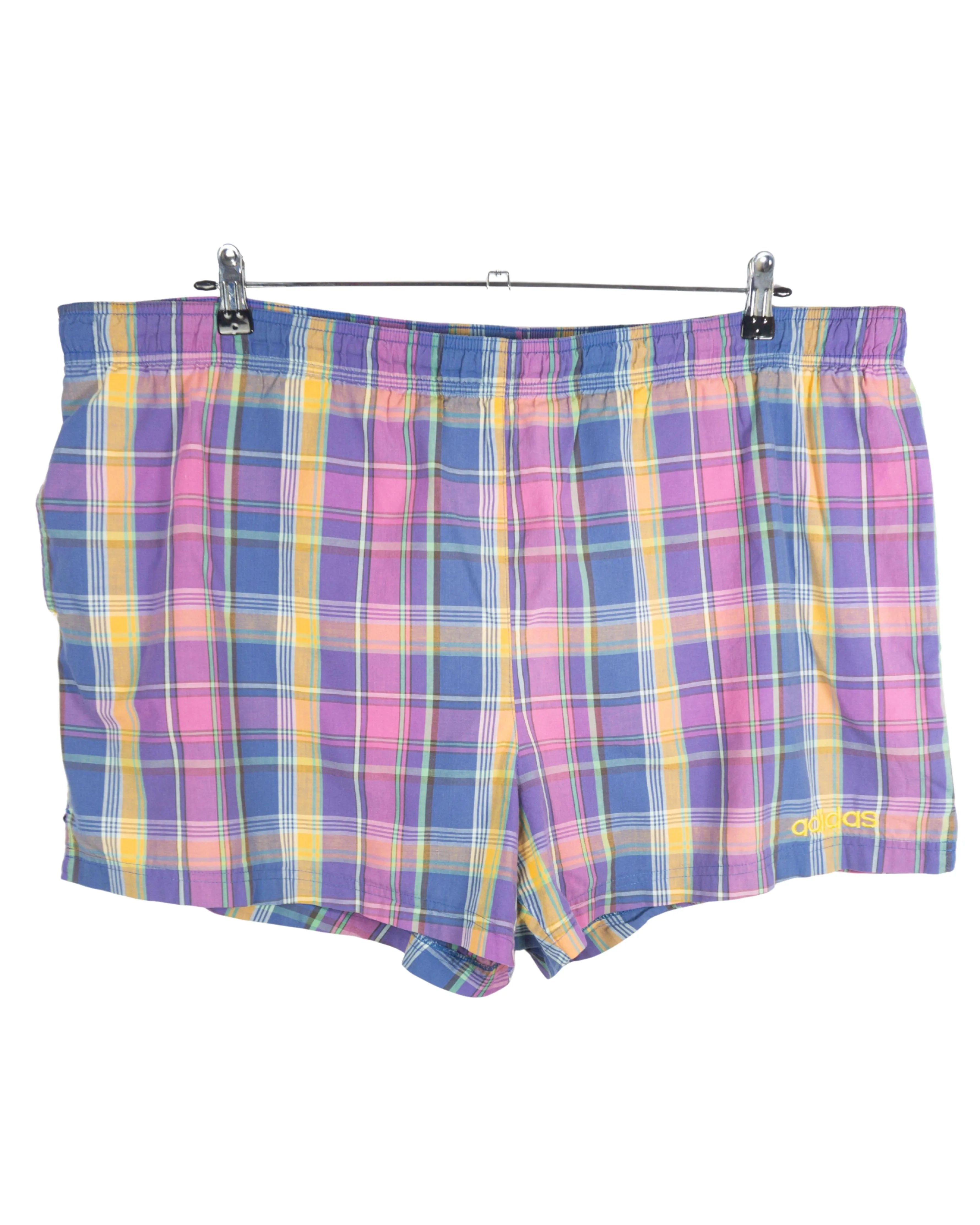 Bañador Adidas Originals Cuadros Multicolor Vintage 90s — XL