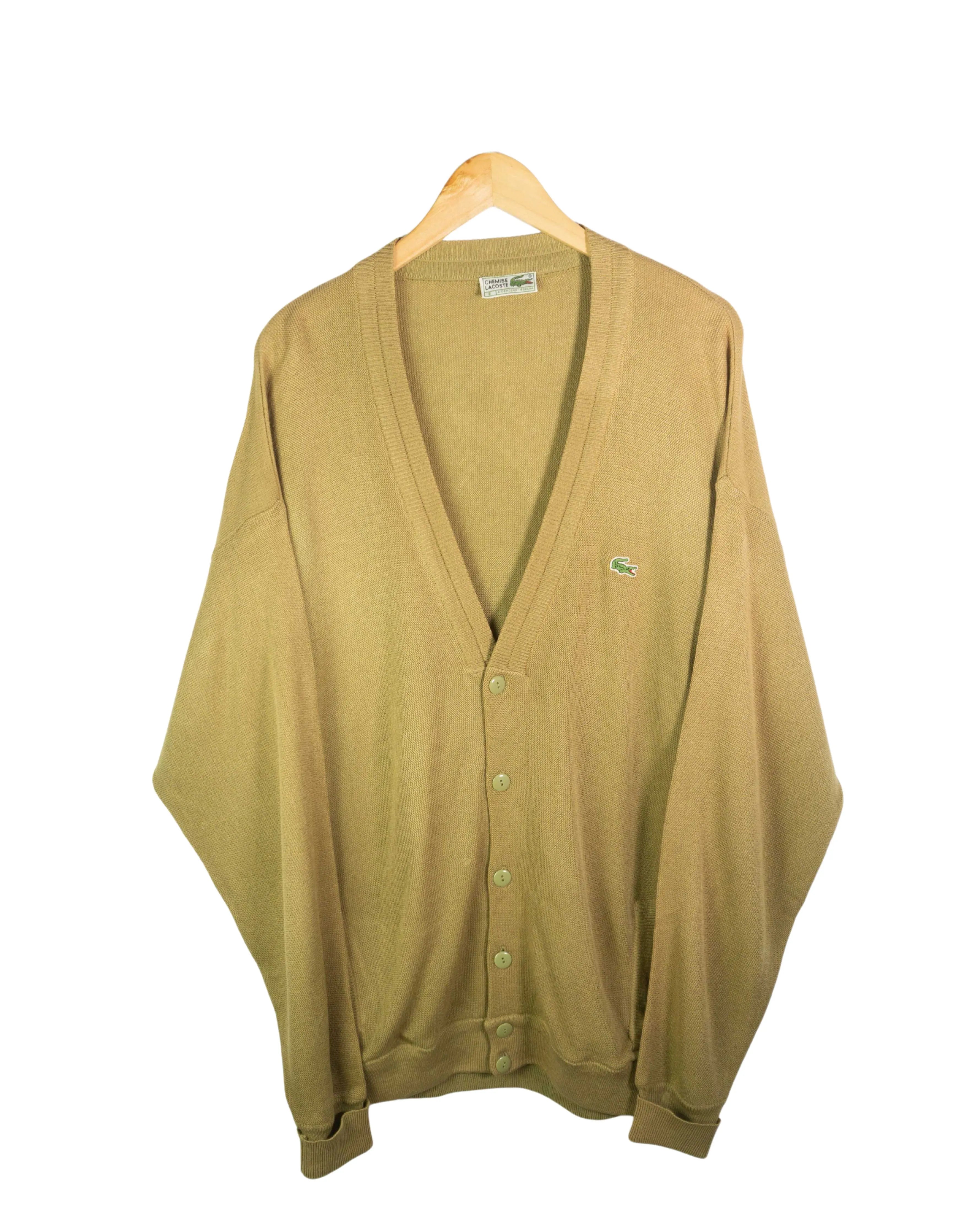 Cárdigan Lacoste vintage 90s marrón XXL