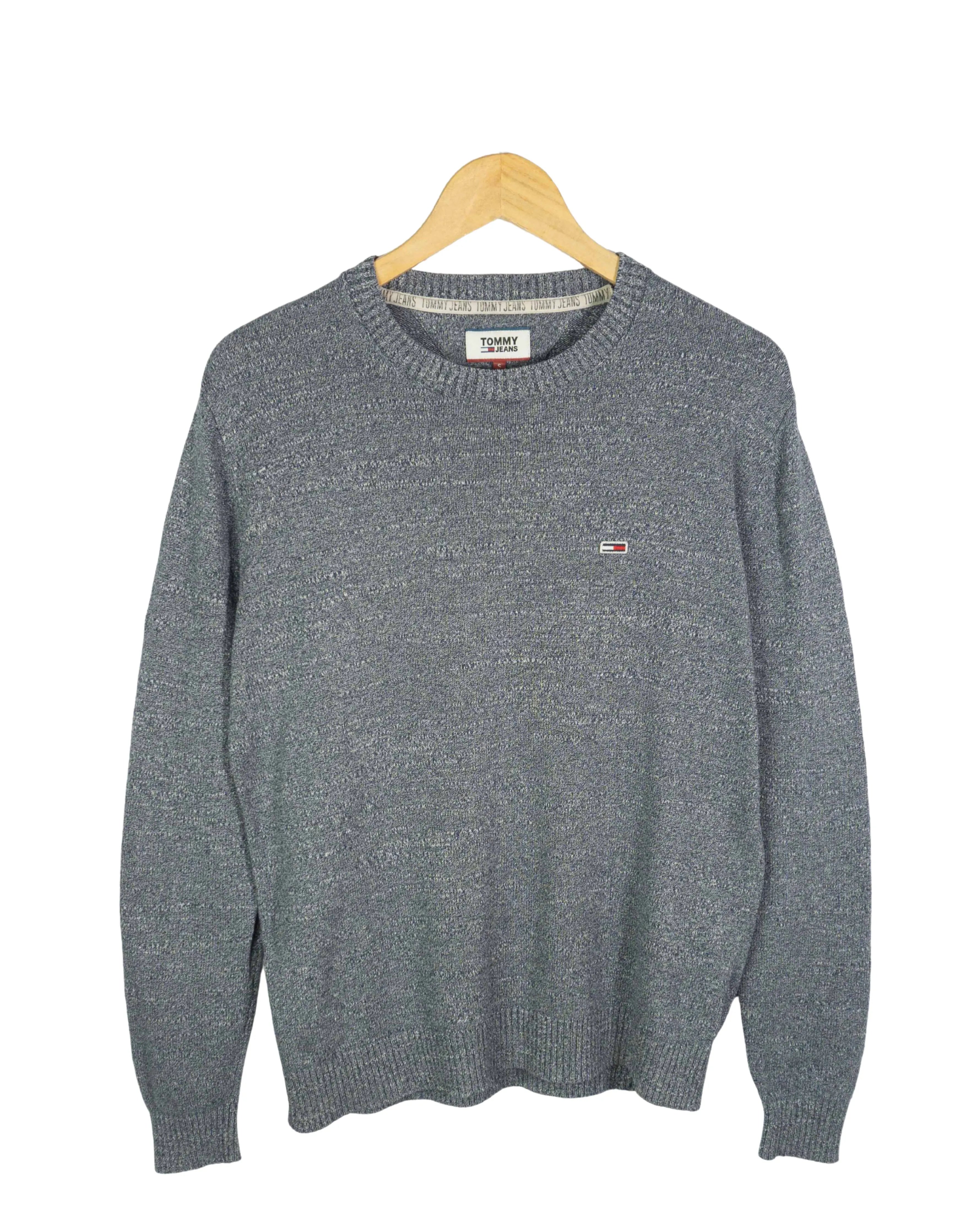 Jersey Tommy Jeans Punto Jaspeado Gris — Talla S