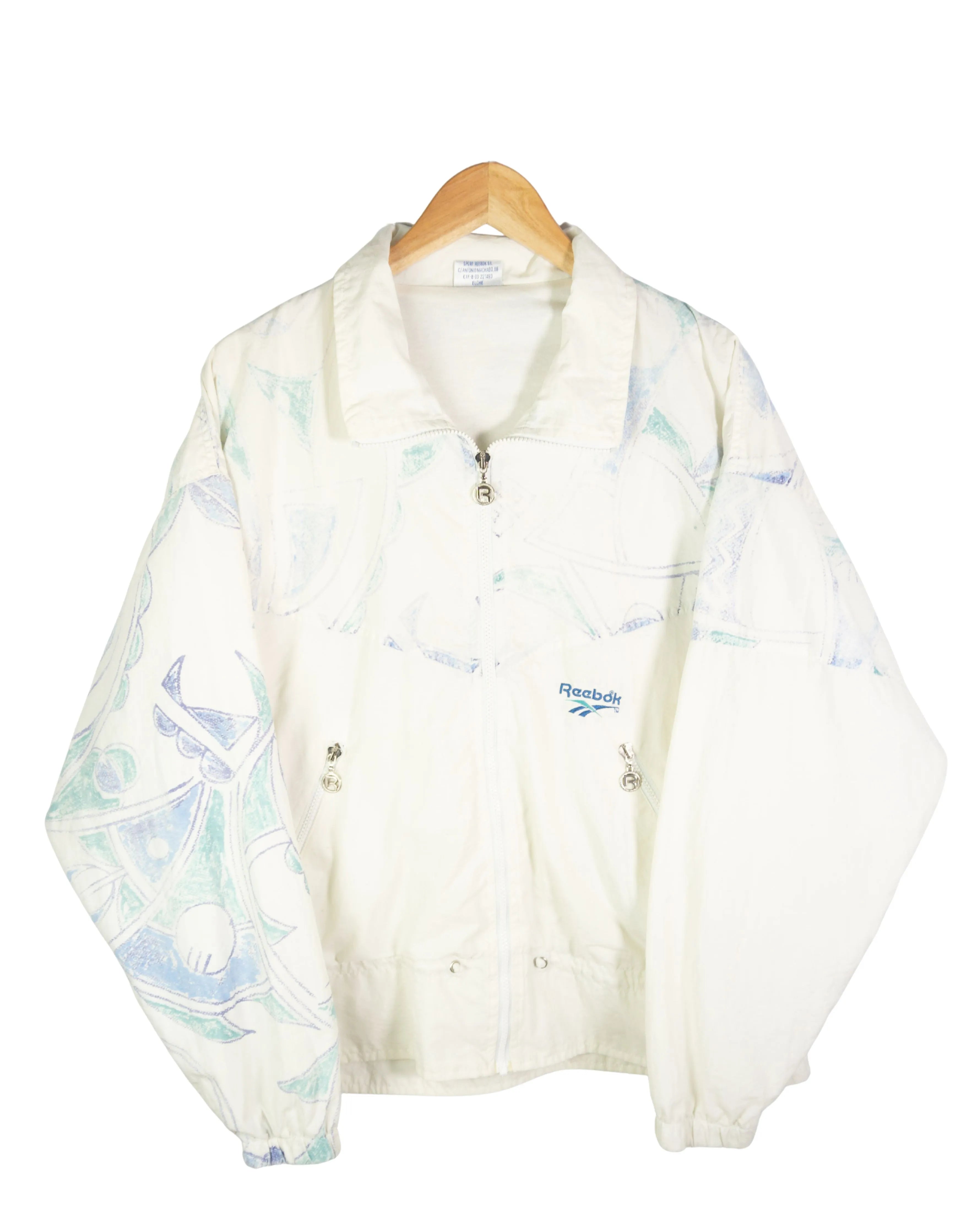 Chaqueta deportiva Reebok vintage 90s blanco/morado M