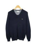 Jersey Lacoste Cuello V Azul Marino Punto Fino — Talla L