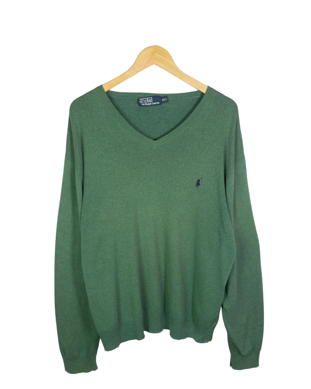 Jersey Polo Ralph Lauren Verde Cuello V — Talla XXL