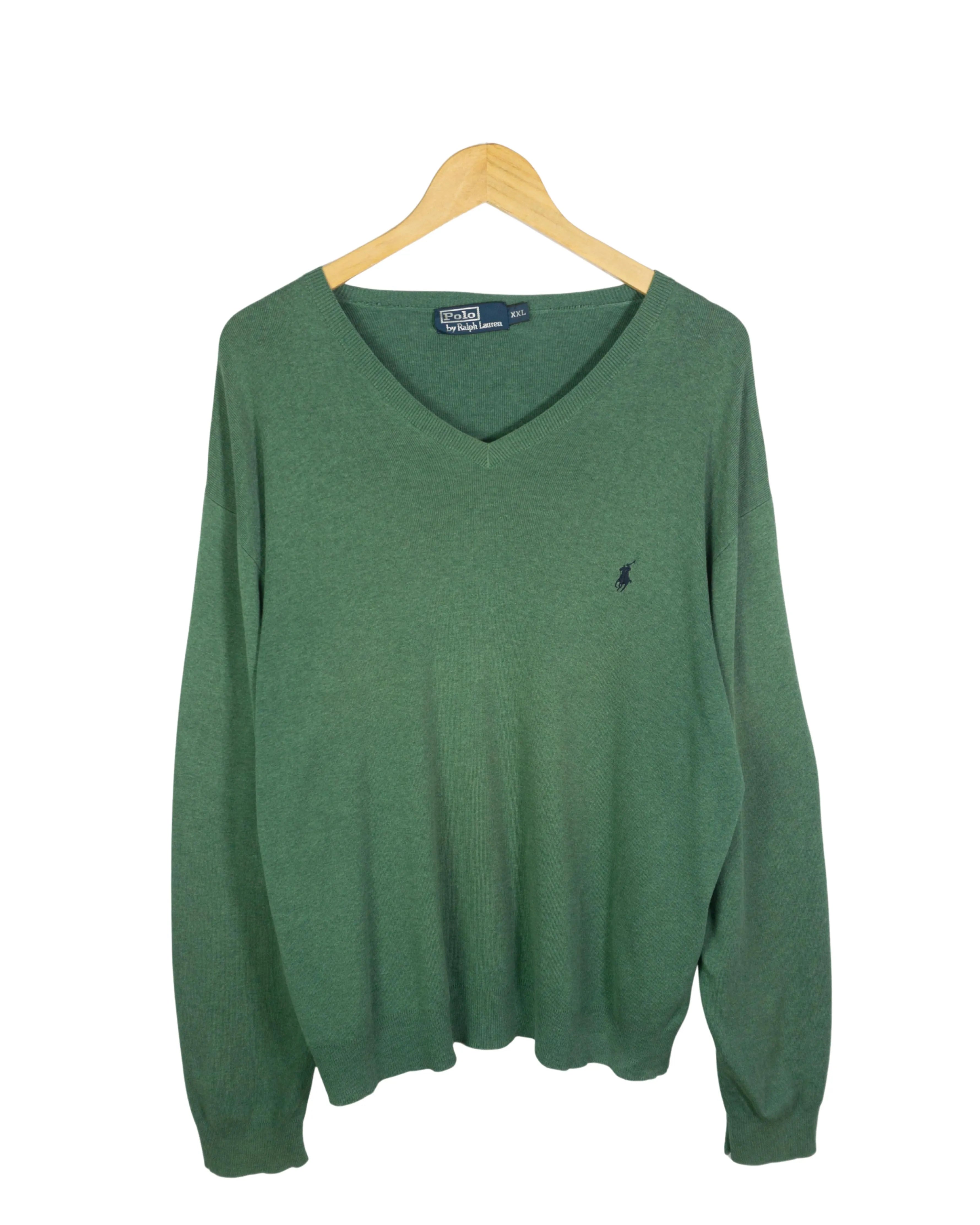 Jersey Polo Ralph Lauren Verde Cuello V — Talla XXL