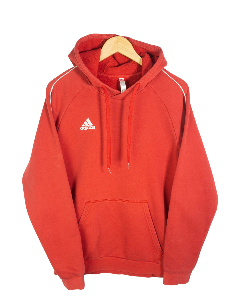 Sudadera Adidas con Capucha Roja Logo Bordado — Talla L