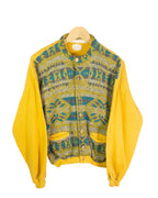 Chaqueta Geométrica Amarilla Vintage 90s Mujer — Talla M