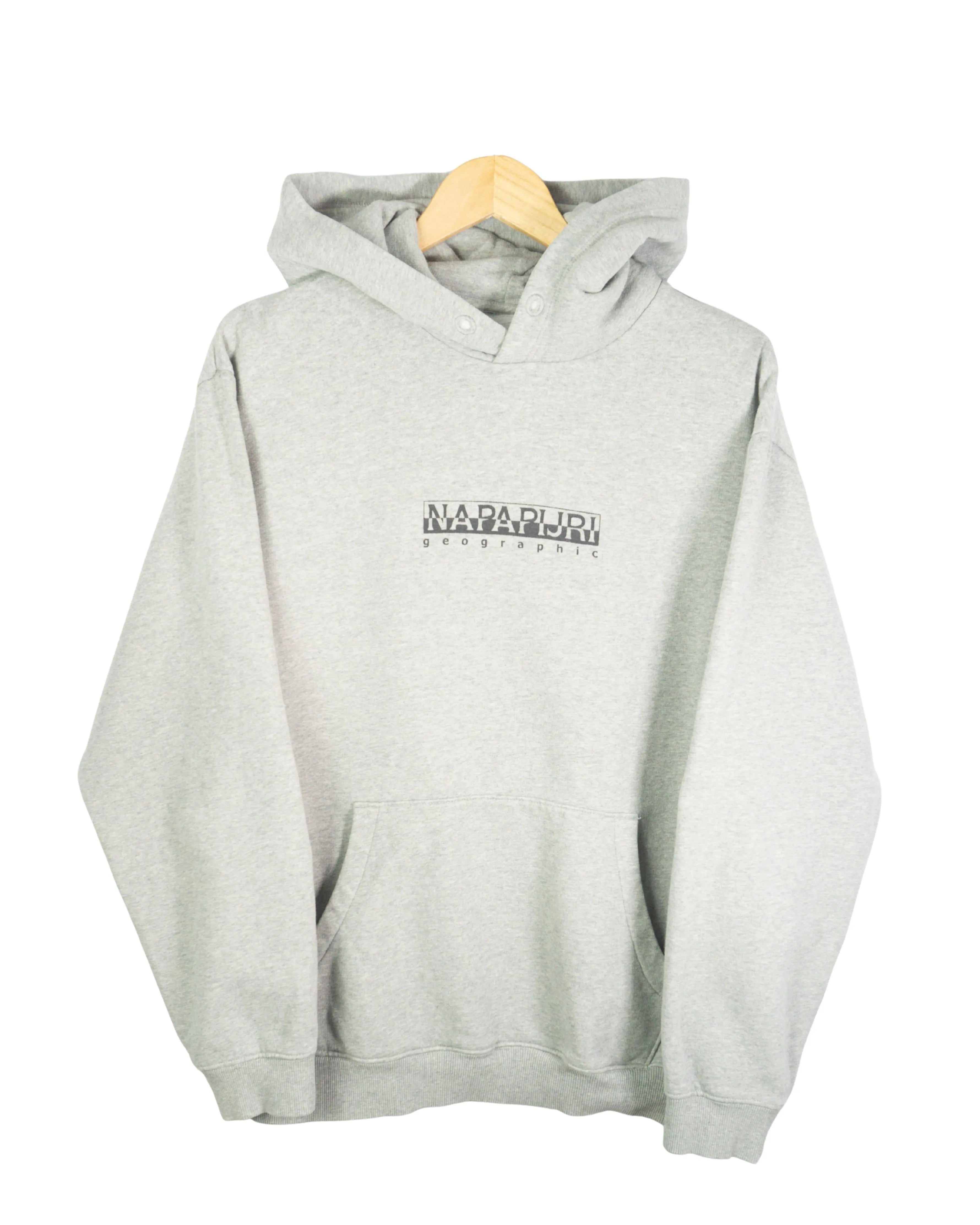 Sudadera Napapijri Geographic Gris Vintage 00s — Talla XL