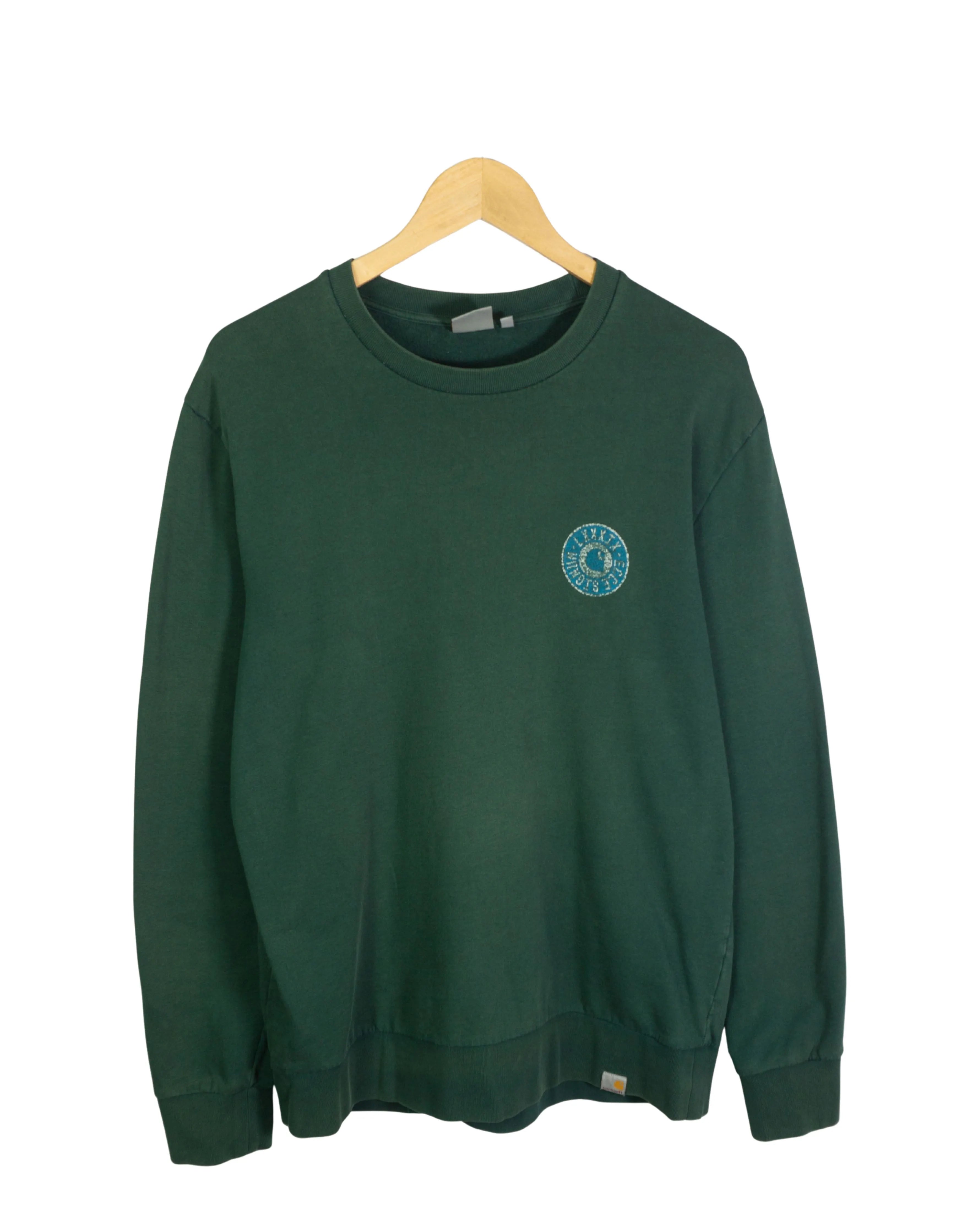 Sudadera Carhartt Cuello Redondo Verde Botella — Talla L