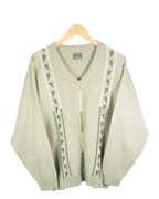 Jersey cuello pico vintage 90s beige XL