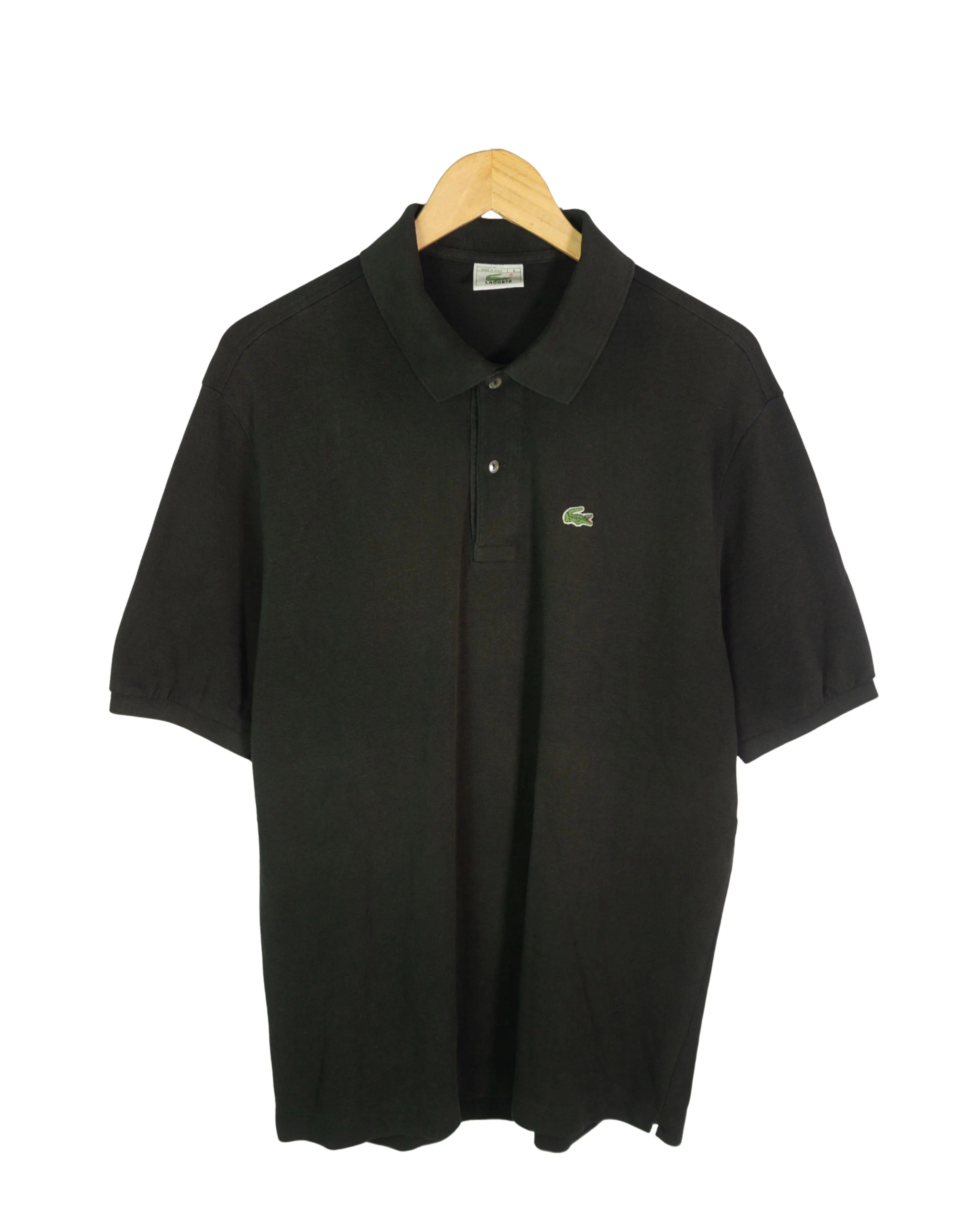 Polo Lacoste Vintage 00s negro bordado — Talla XL