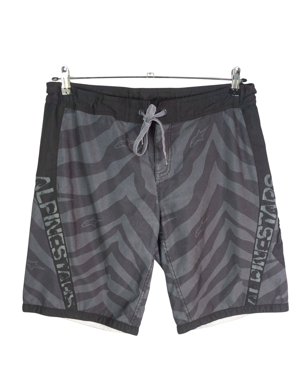 Bermuda Alpinestars Zebra Gris Negra Vintage 00s — Talla M