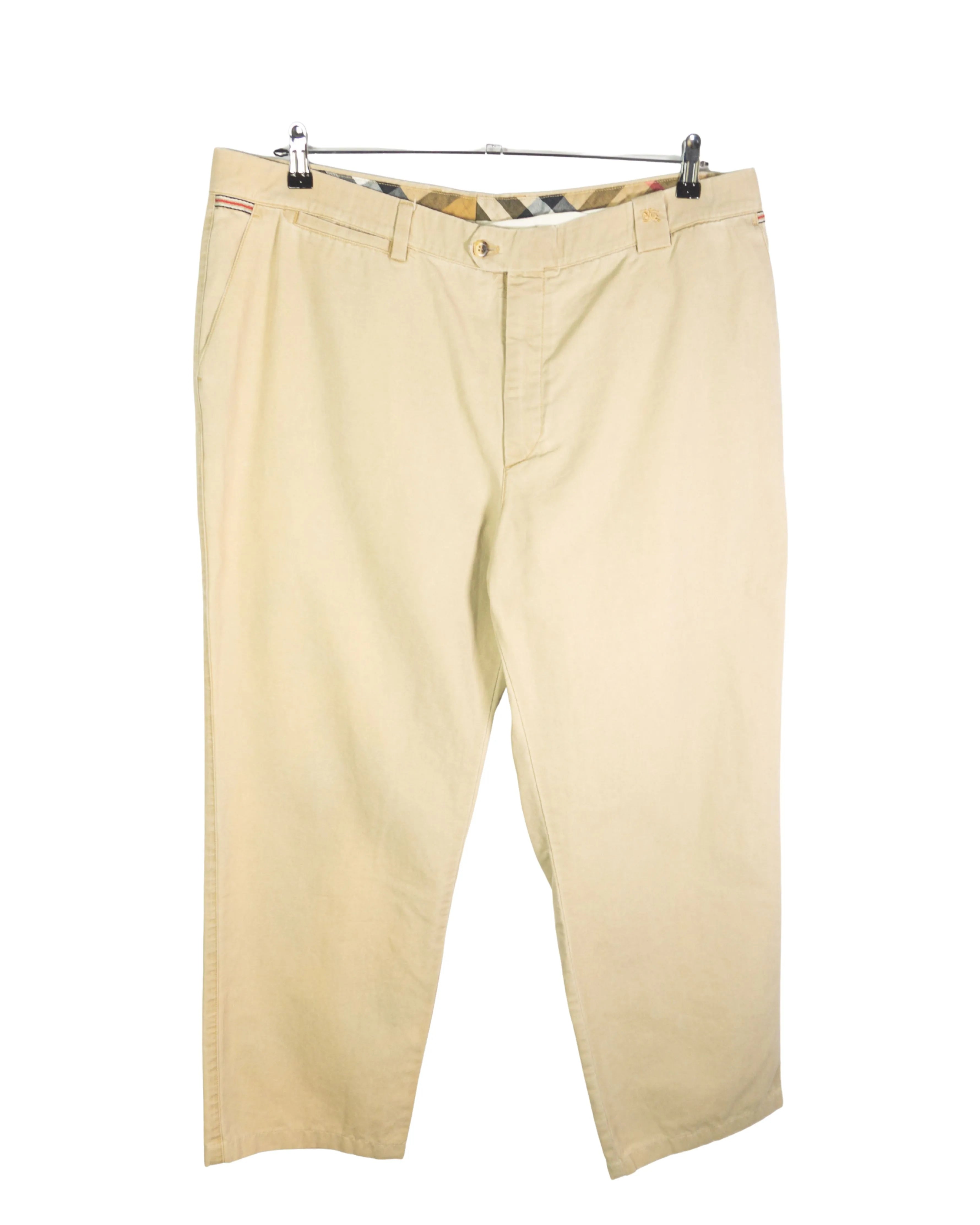 Pantalones Burberry London Beige Vintage 90s — Talla 54