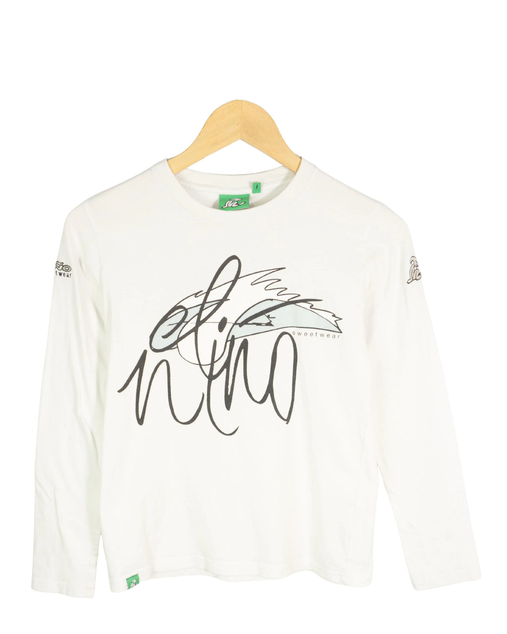 Camiseta El Niño Manga Larga Blanca Vintage 00s Mujer — Talla S