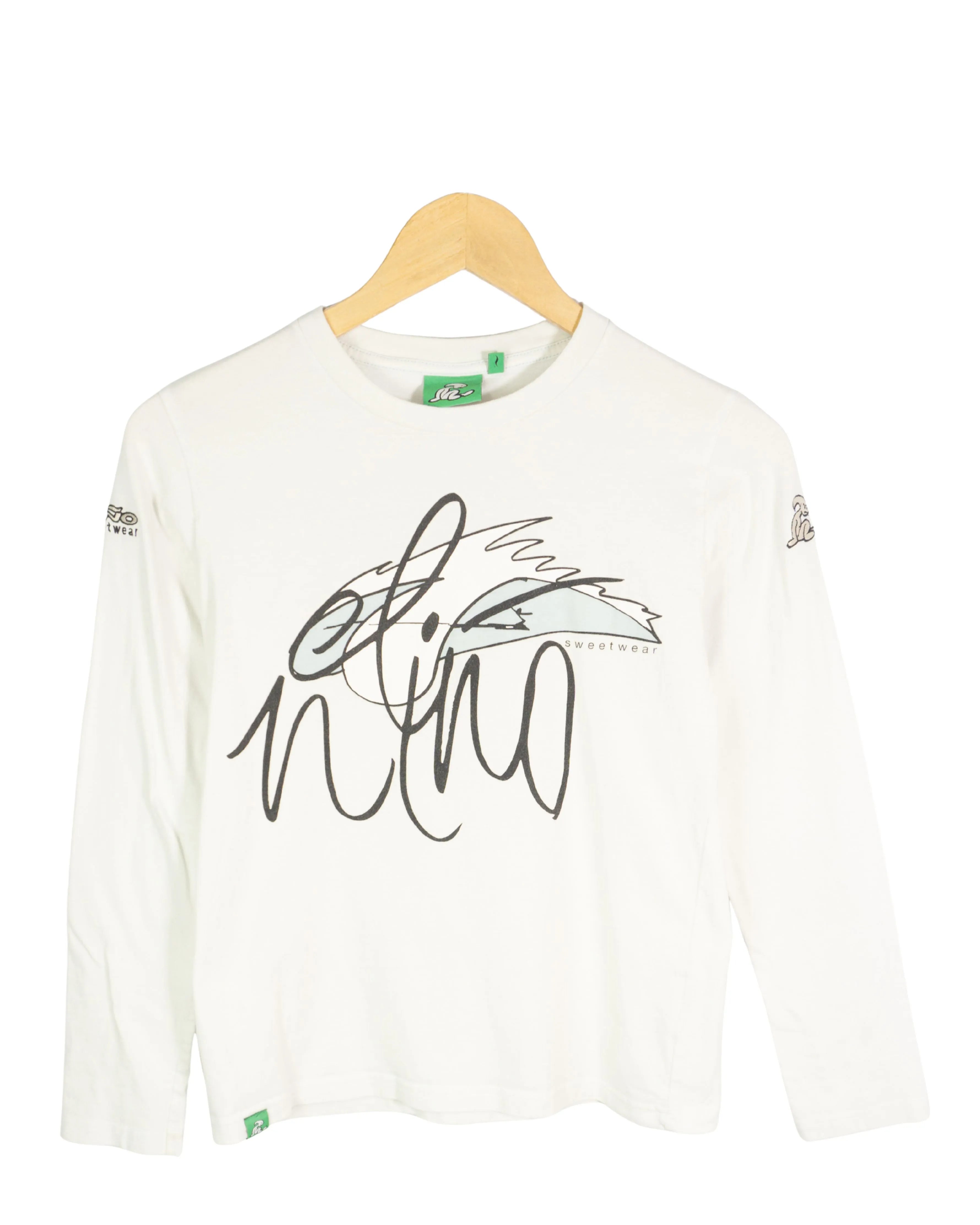 Camiseta El Niño Manga Larga Blanca Vintage 00s Mujer — Talla S