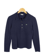 Polo Lacoste Manga Larga Azul Marino Mujer — Talla L