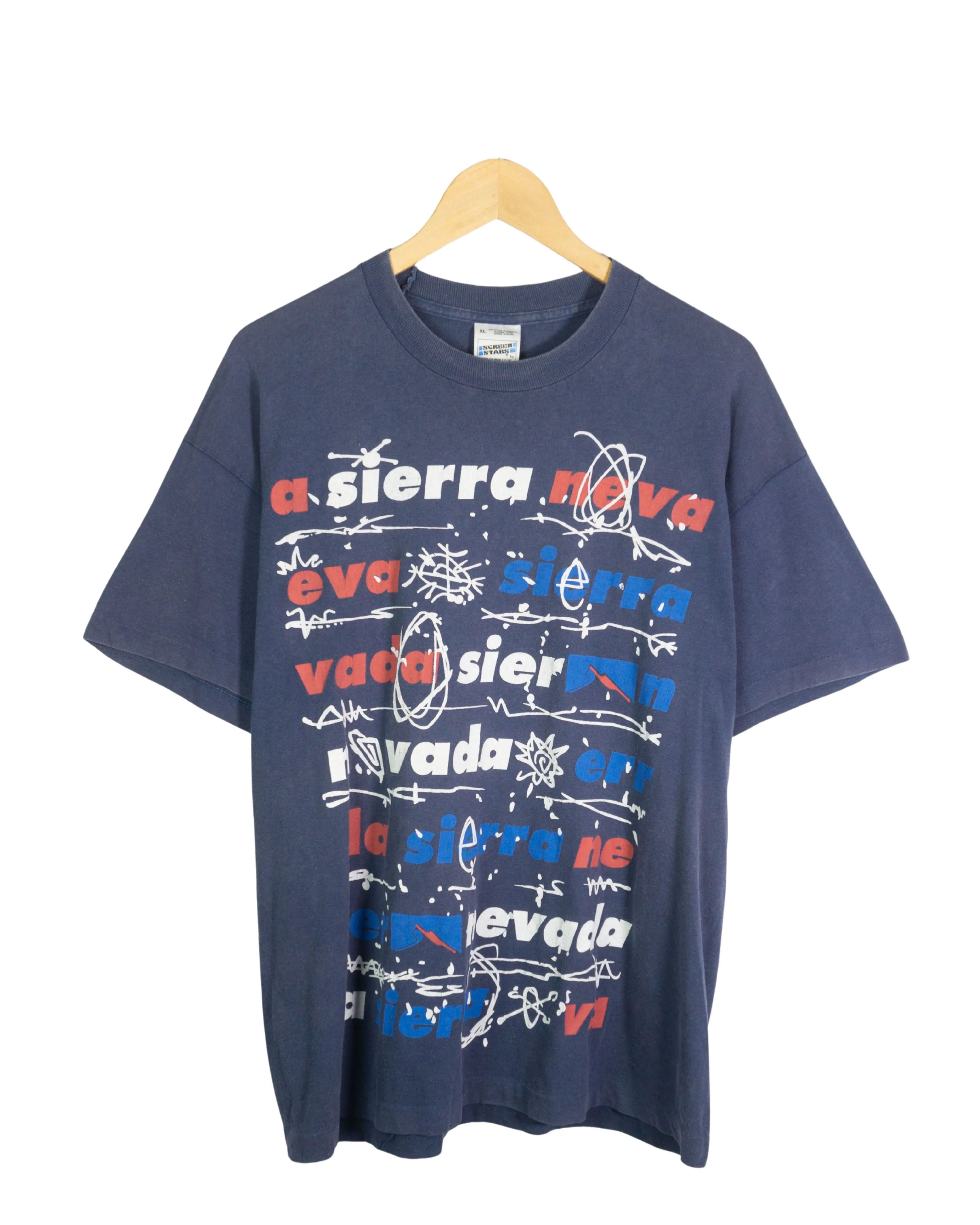 Camiseta Sierra Nevada Azul Marino Vintage 90s — Talla XL