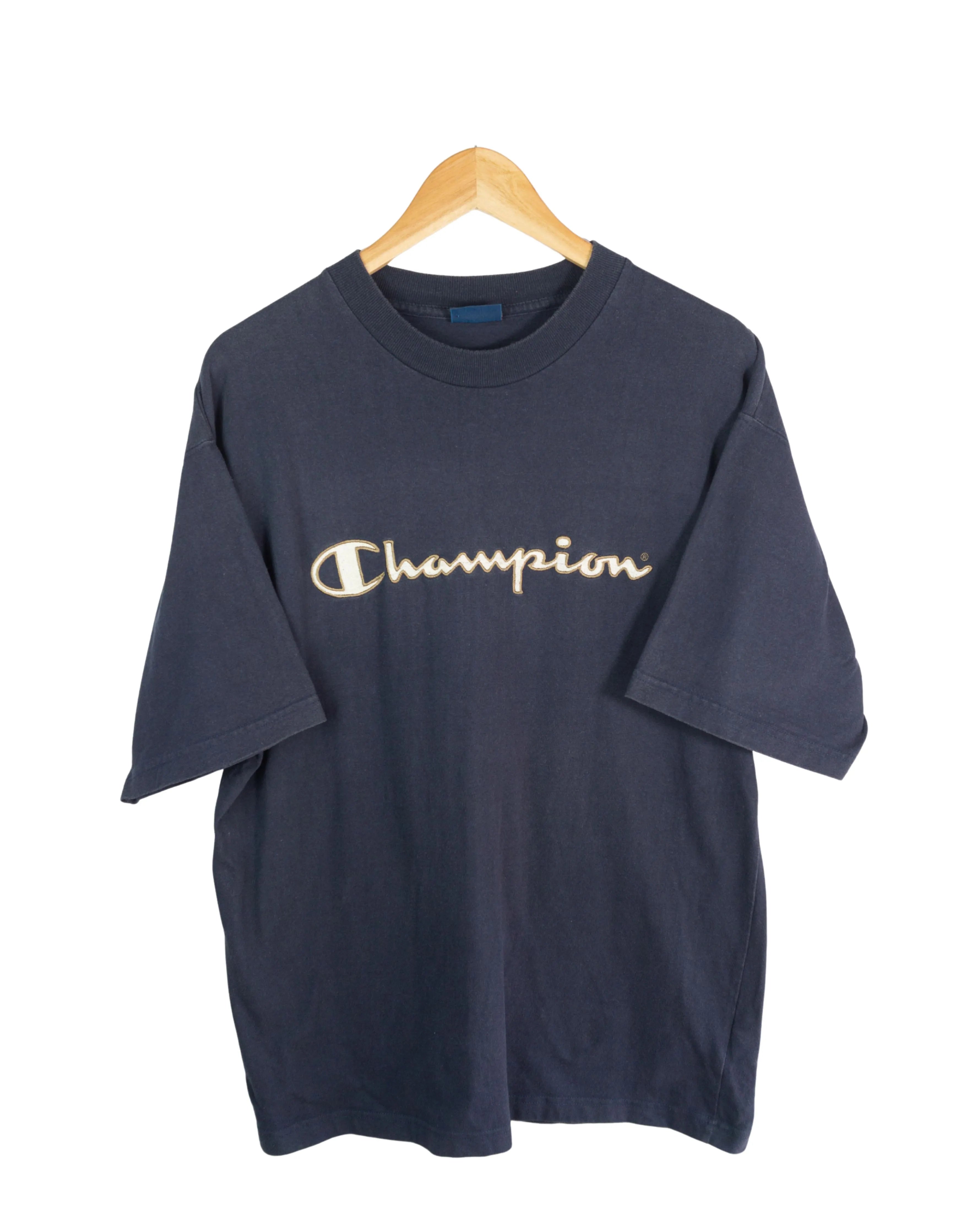 Camiseta bordado Champion vintage azul marino XL