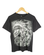 Camiseta Rock Heavy Indio Nativo y Lobos Negra — Talla M