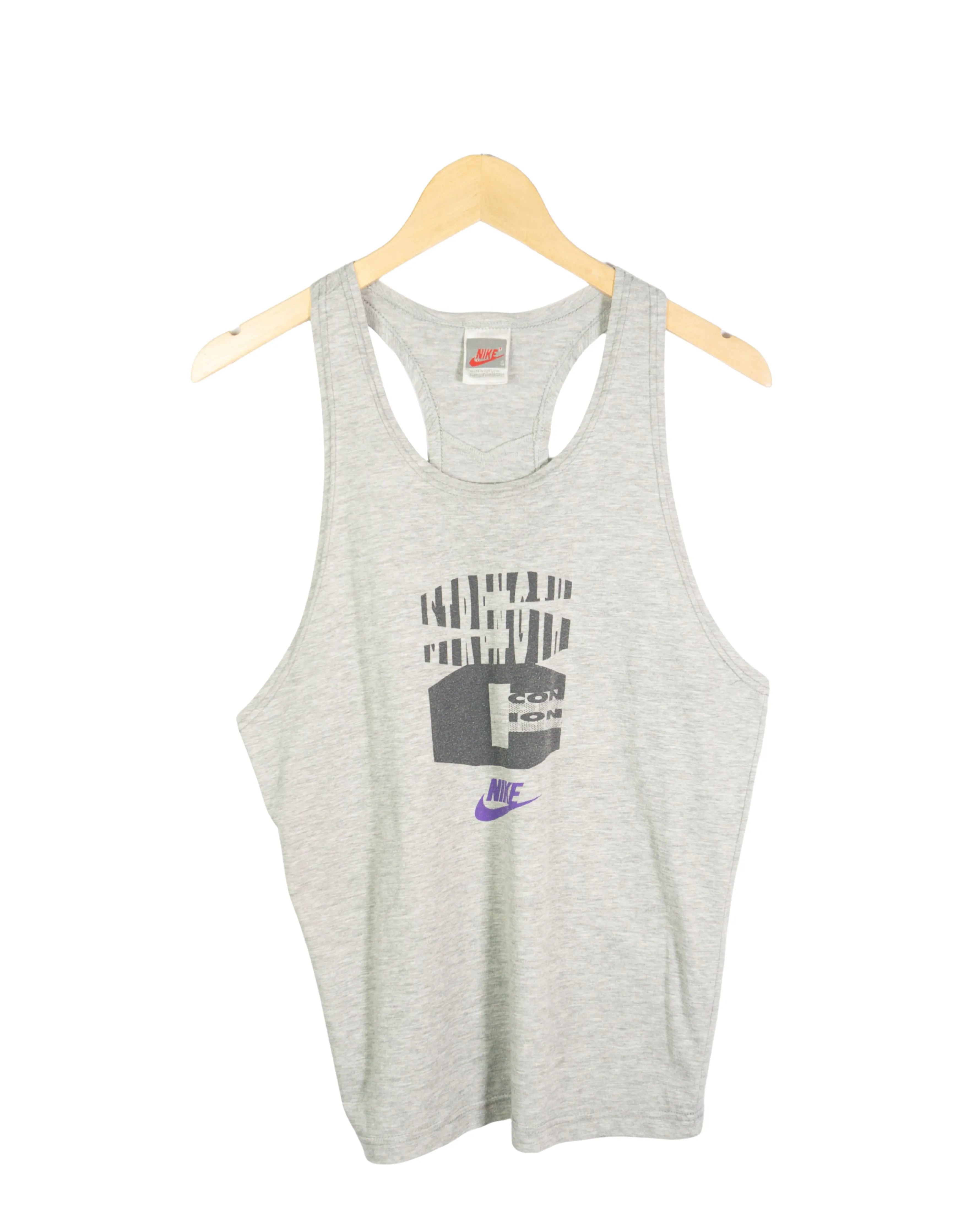 Camiseta Tirantes Nike Gráfico Gris Vintage 90s — Talla S