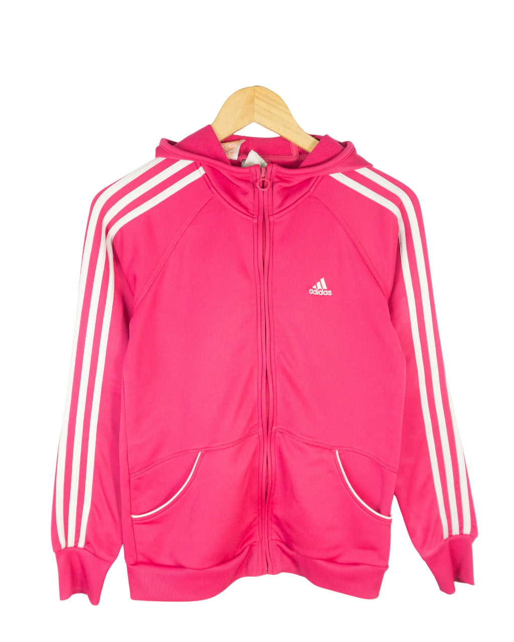 Sudadera cremallera Adidas Vintage 00s rosa 3 rayas mujer — Talla S