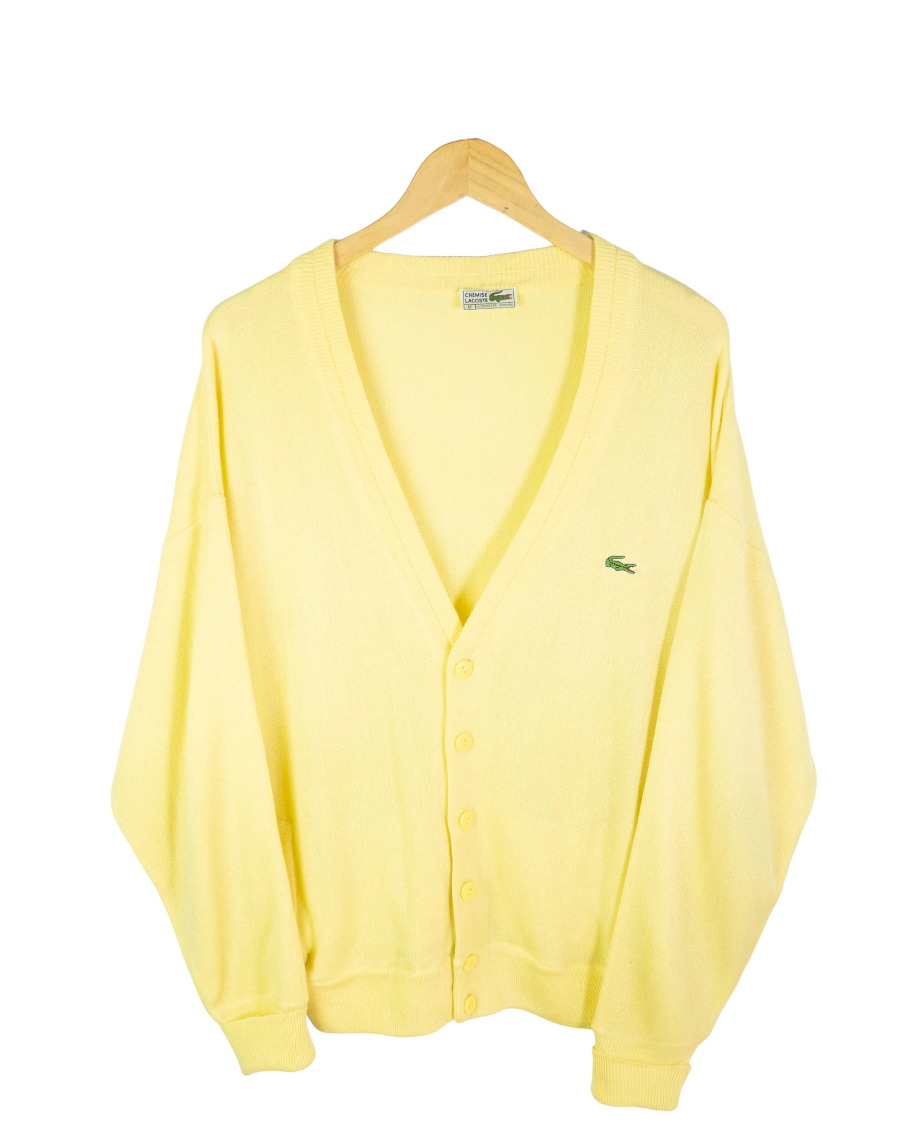 Cárdigan Lacoste vintage 90s amarillo M