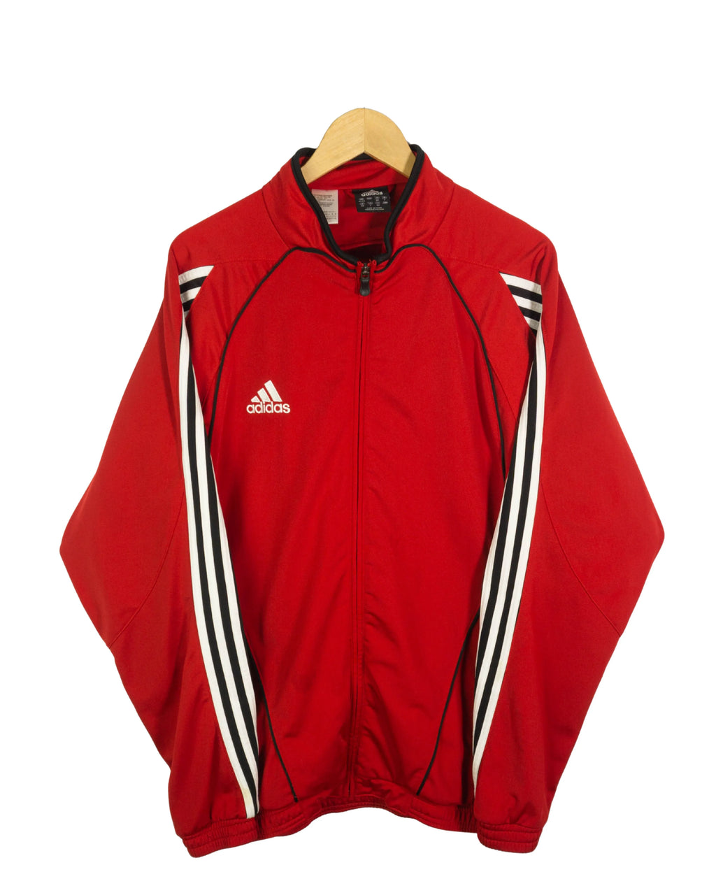 Chaqueta Adidas Roja 3 Bandas Vintage 00s — Talla XL