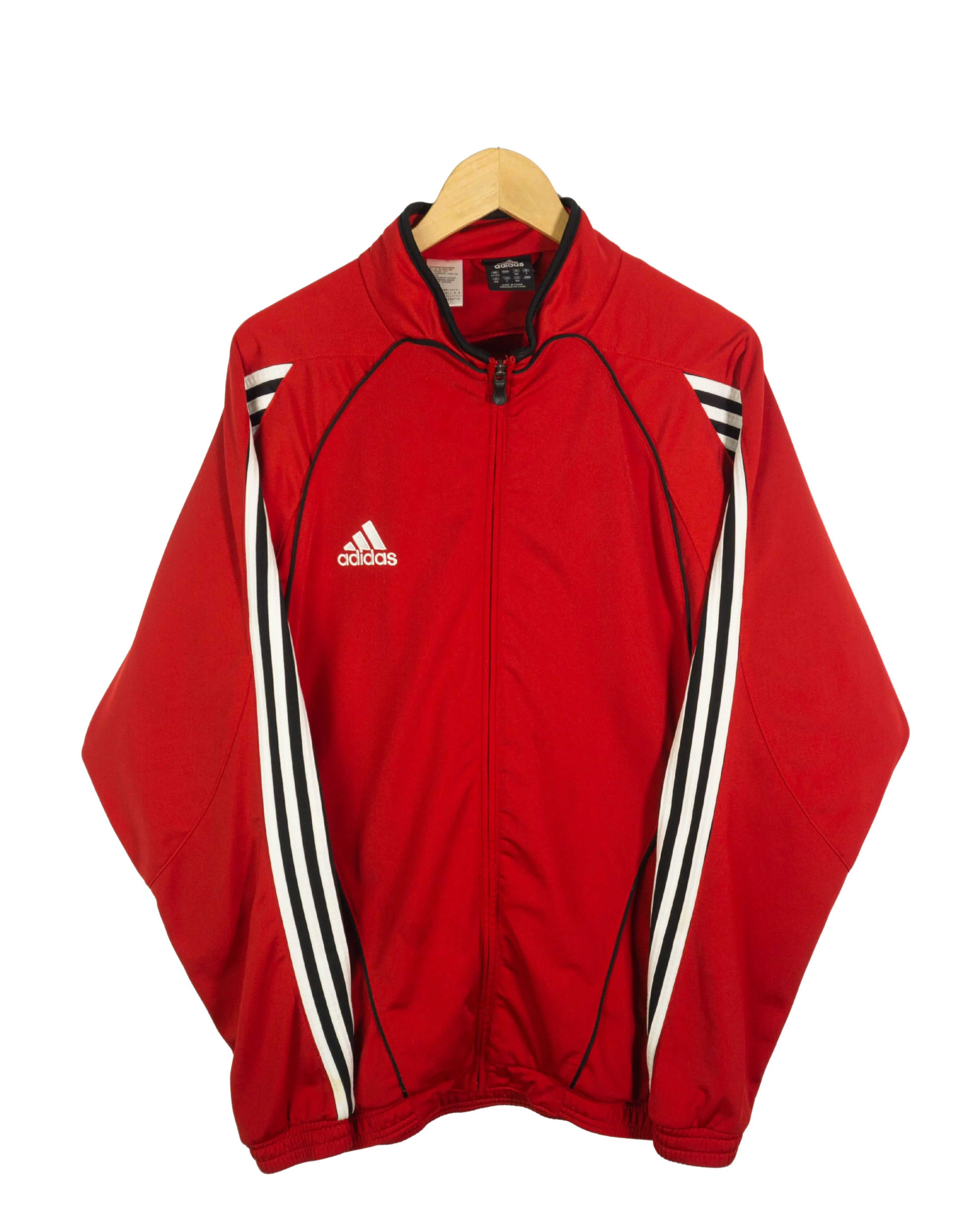 Chaqueta Adidas Roja 3 Bandas Vintage 00s — Talla XL