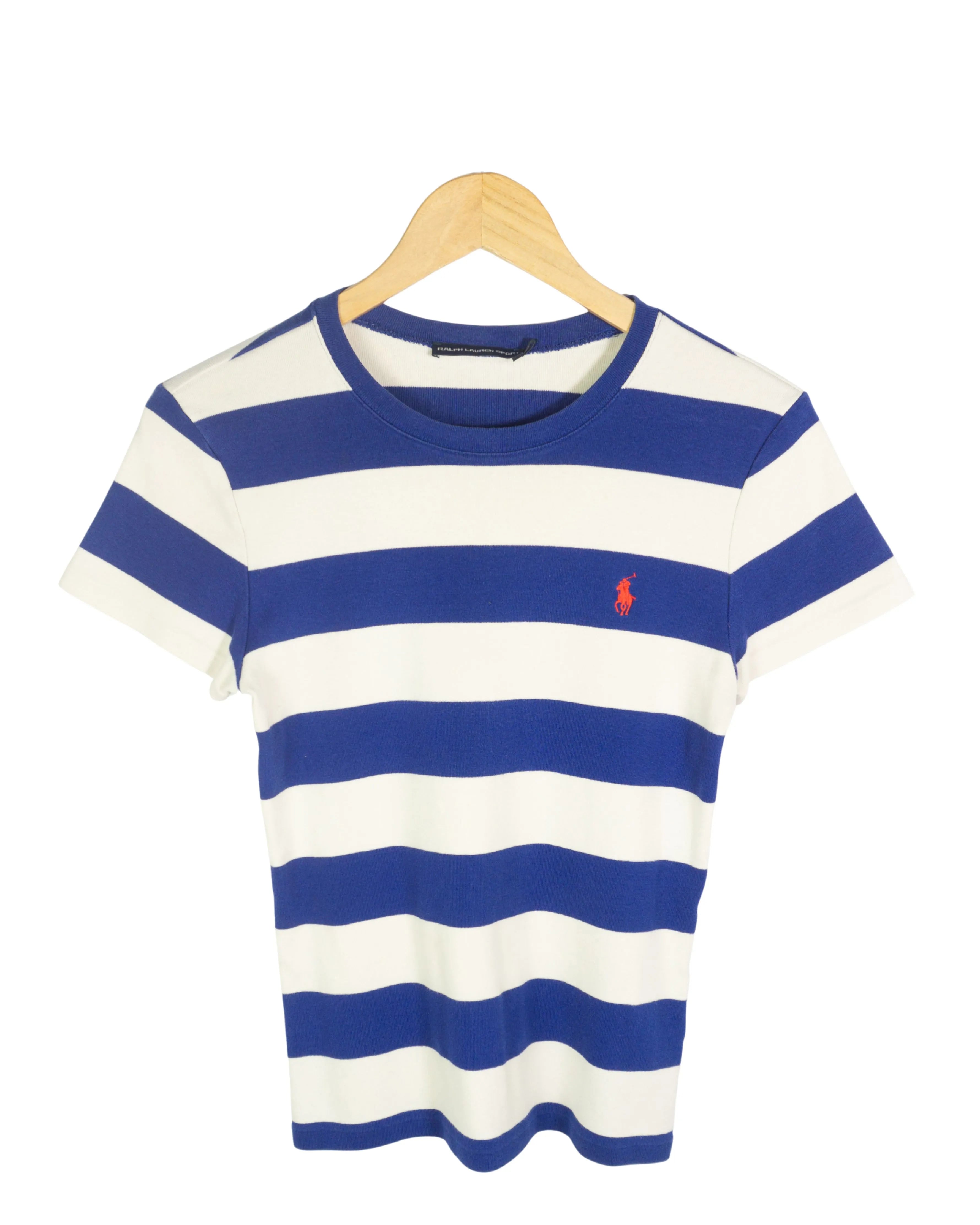 Camiseta Ralph Lauren Sport Rayas Azul Mujer — Talla L