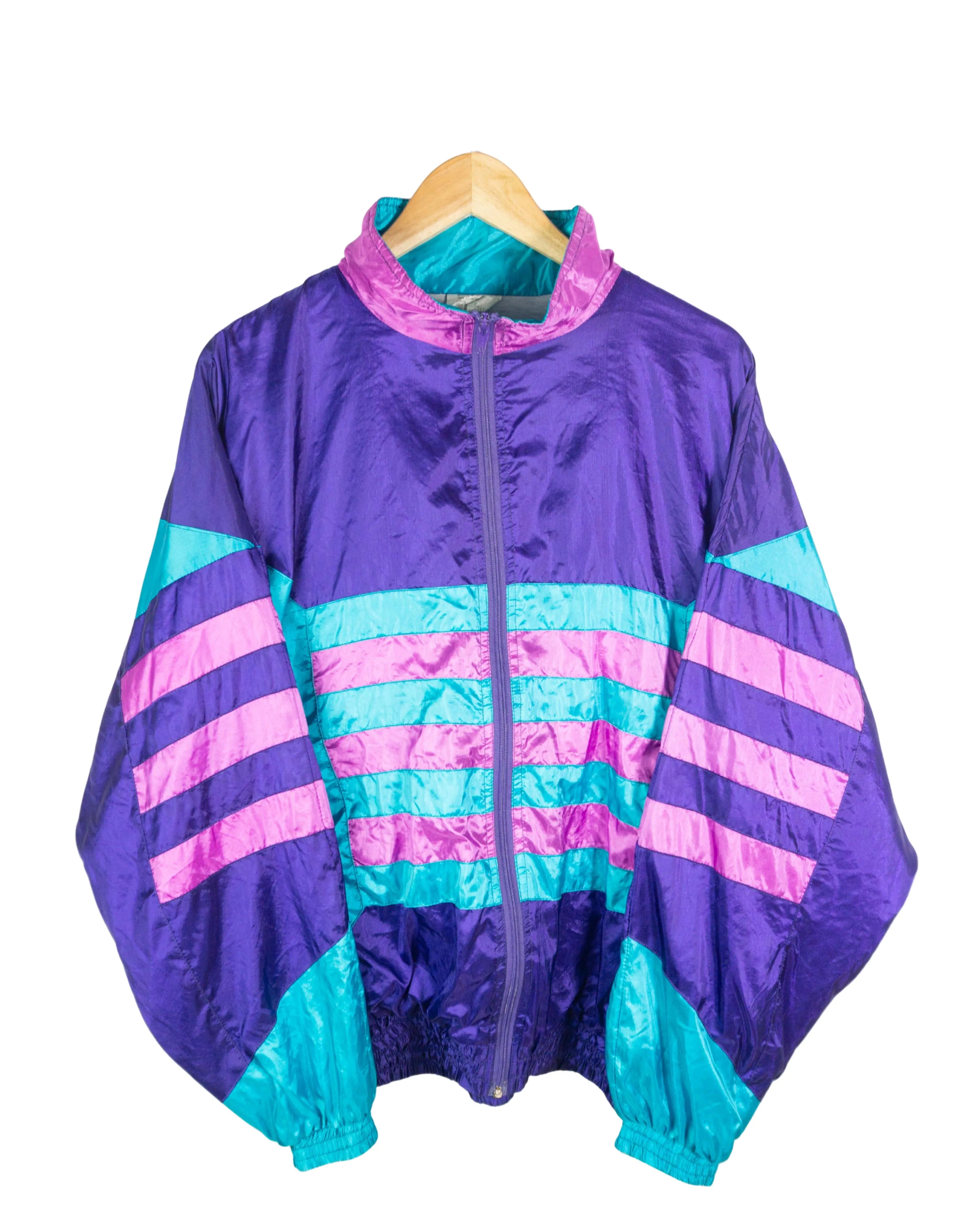 Chaqueta crazy vintage 90s verde/morado L