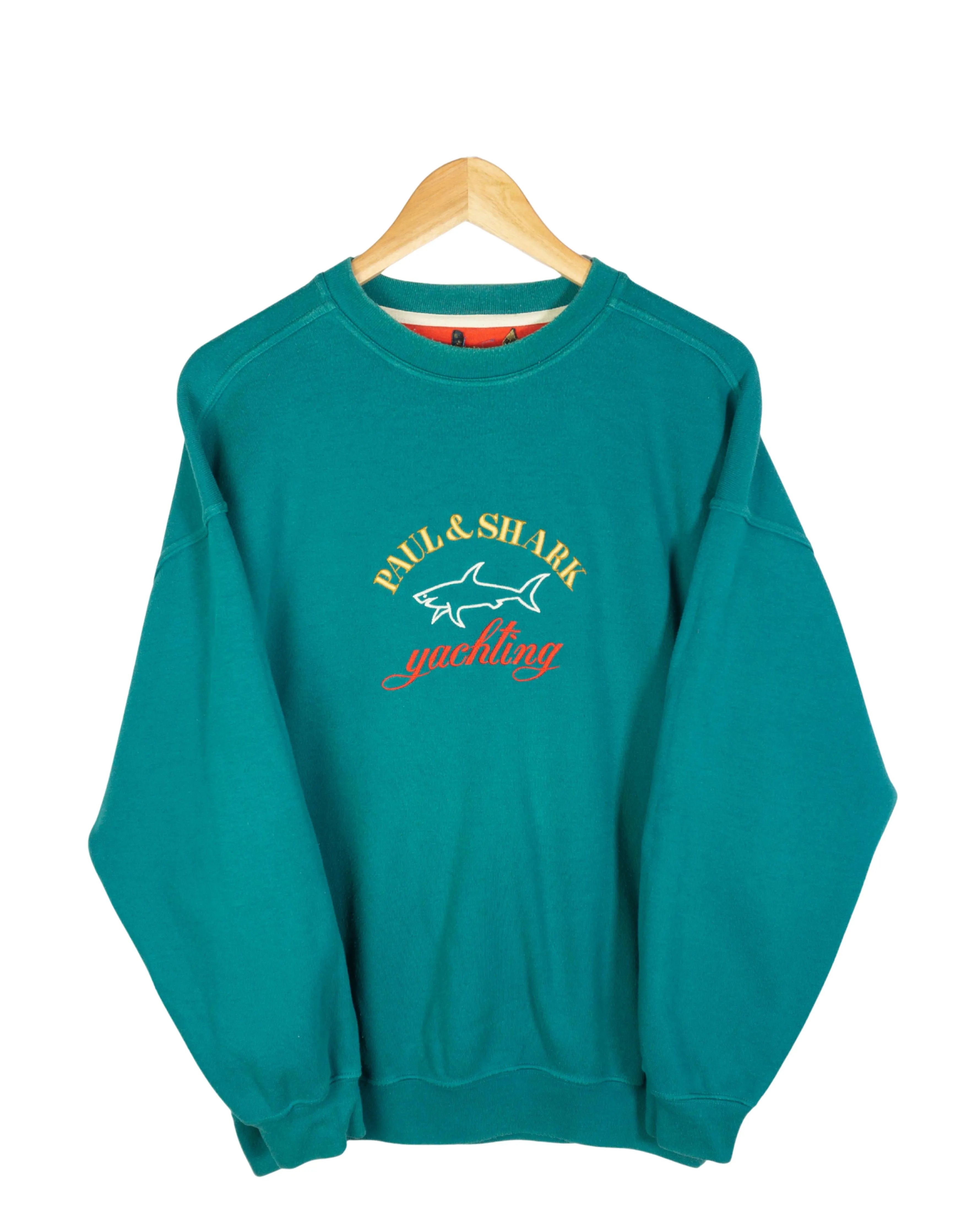 Sudadera Bordado Paul Shark vintage 90s verde L