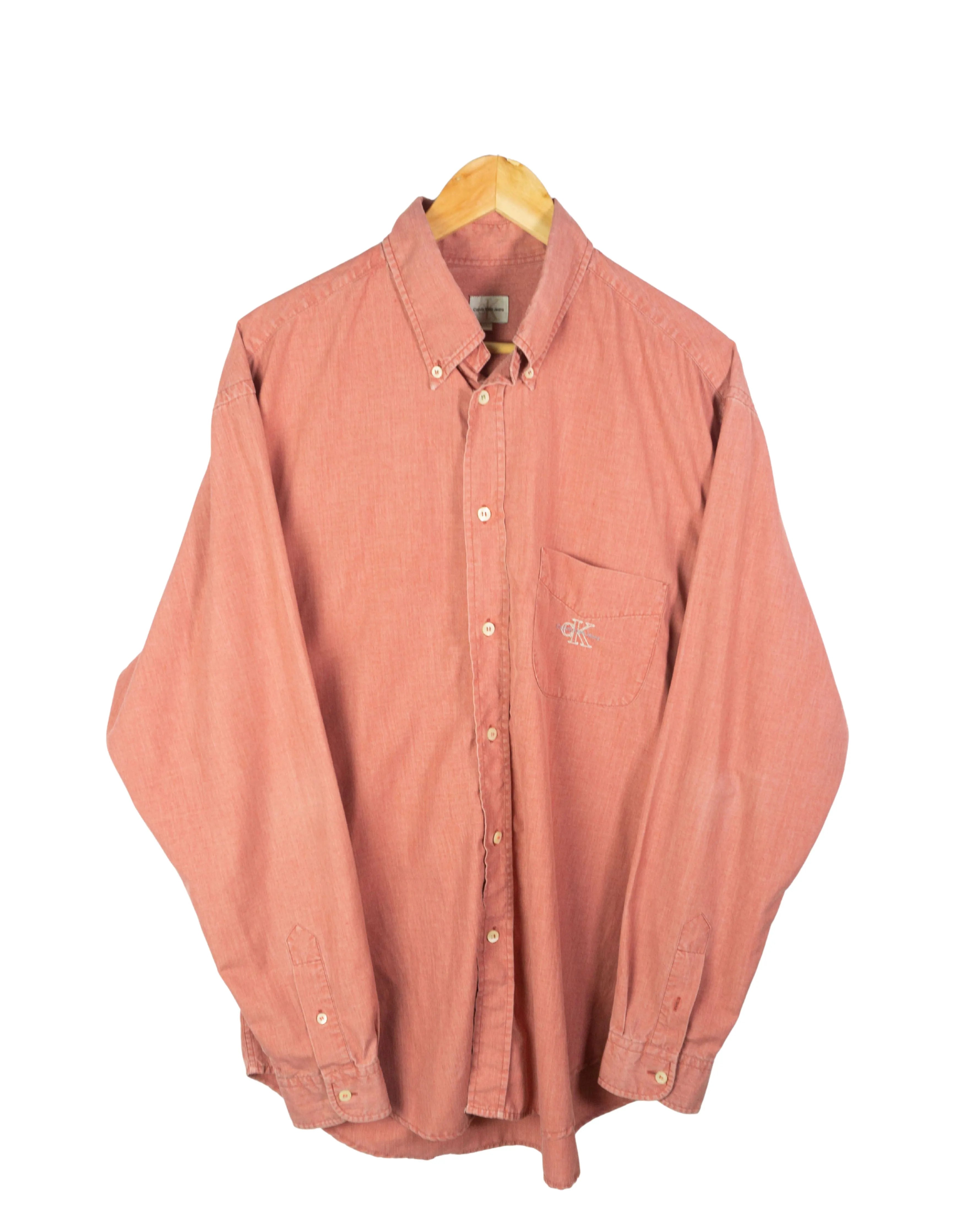 Camisa Calvin Klein Jeans Salmón Vintage 90s — Talla XXL