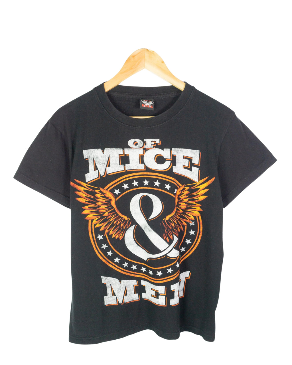 Camiseta Of Mice & Men Banda Negra Gráfica — Talla M