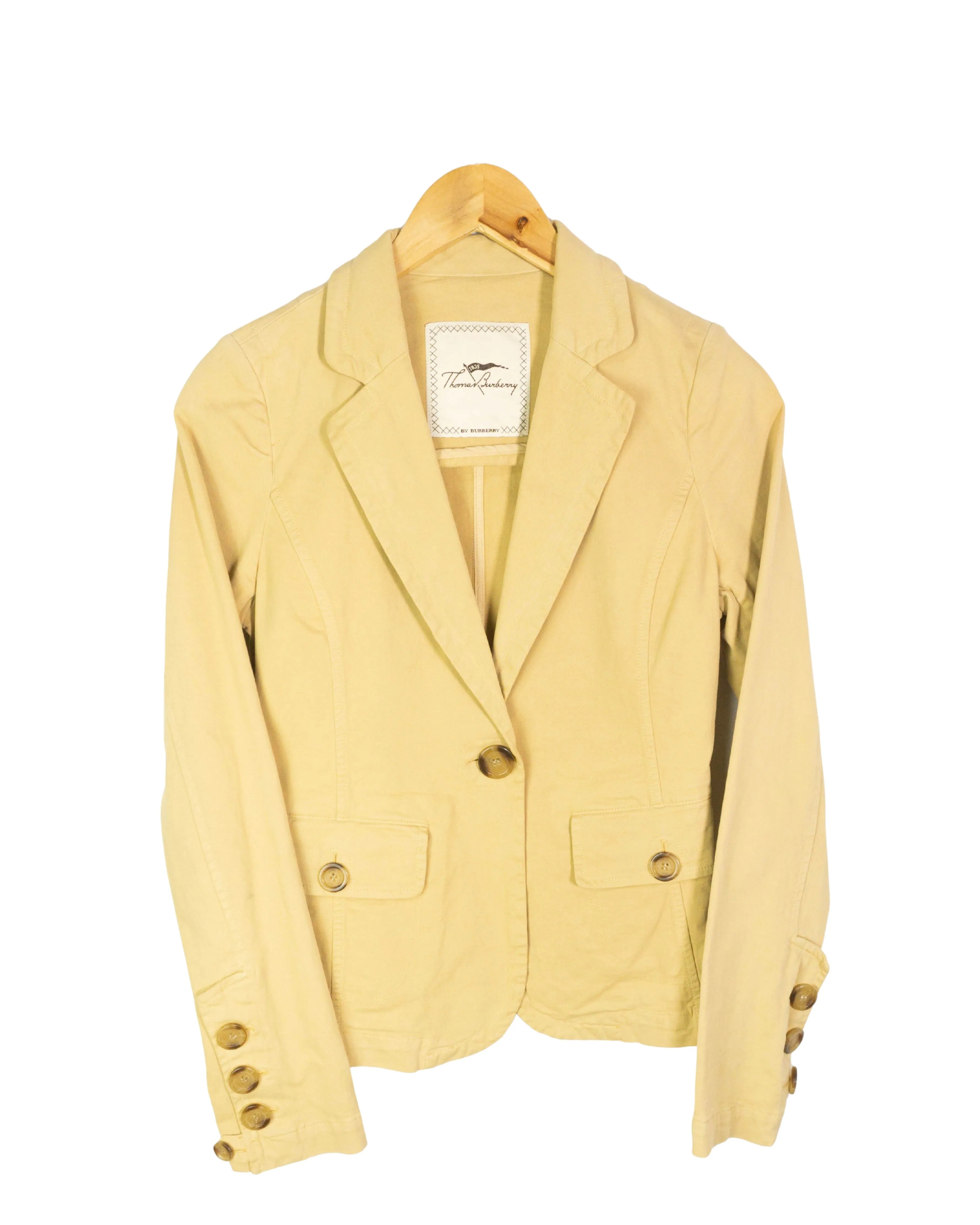 Blazer Thomas Burberry Vintage 00s beige mujer — Talla XS