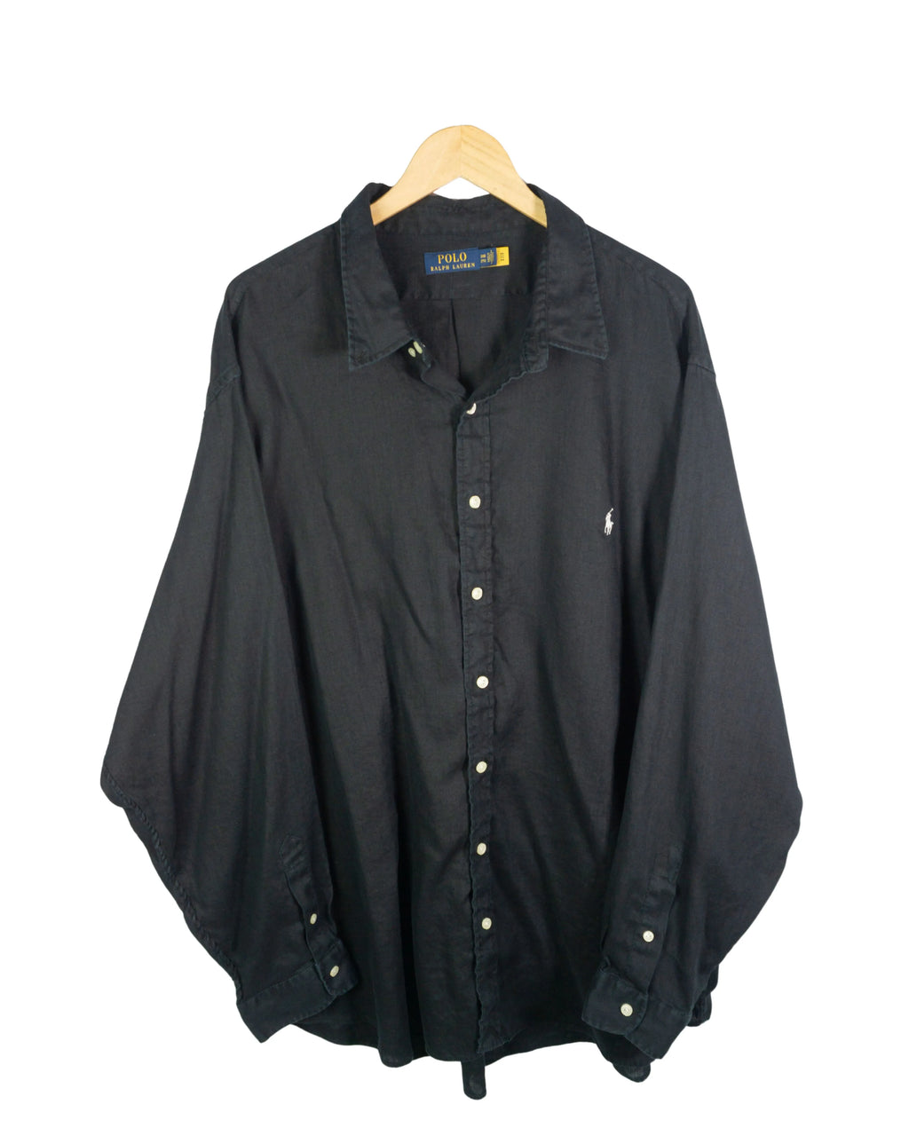 Camisa de lino Ralph Lauren negro 3XL