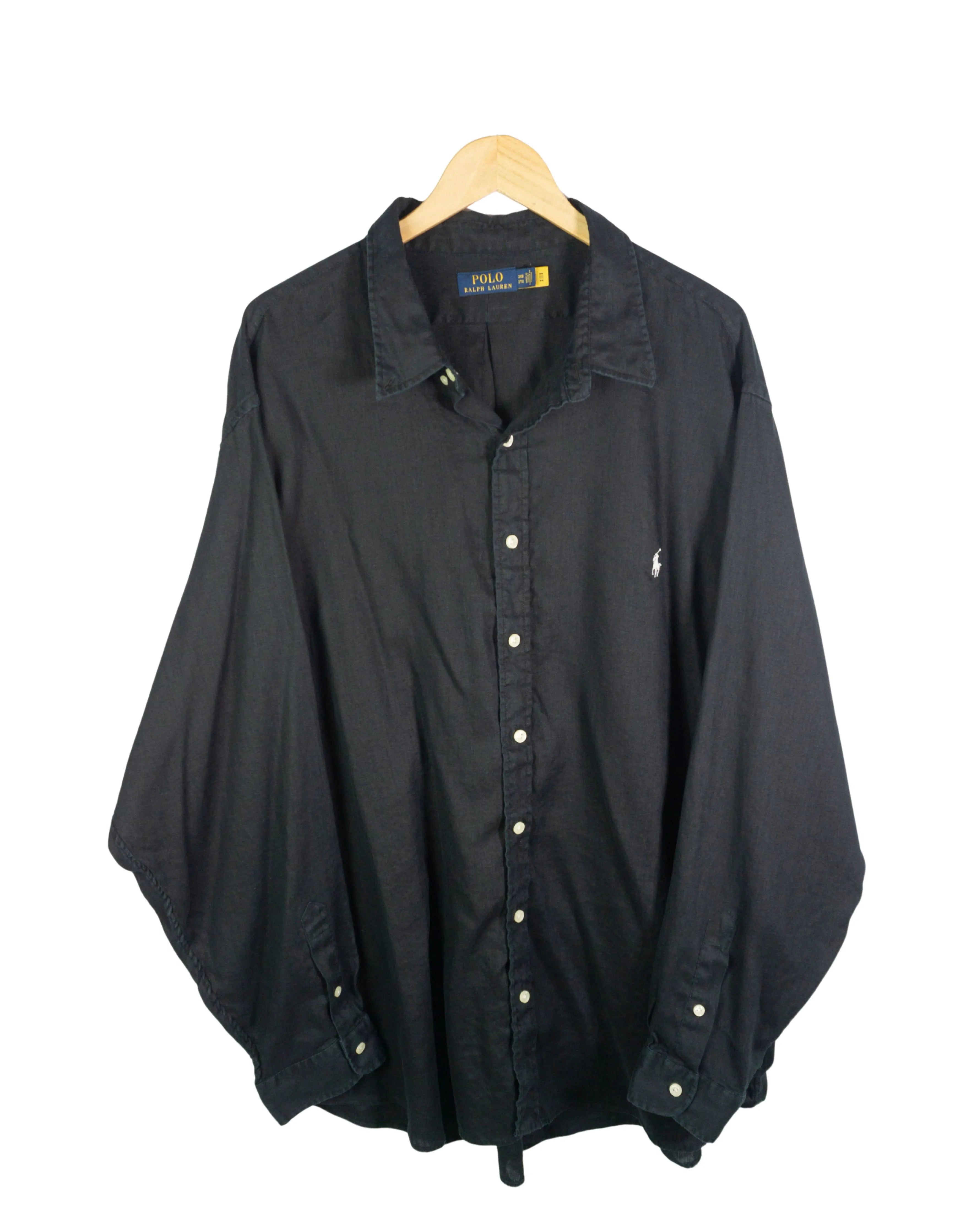 Camisa de lino Ralph Lauren negro 3XL
