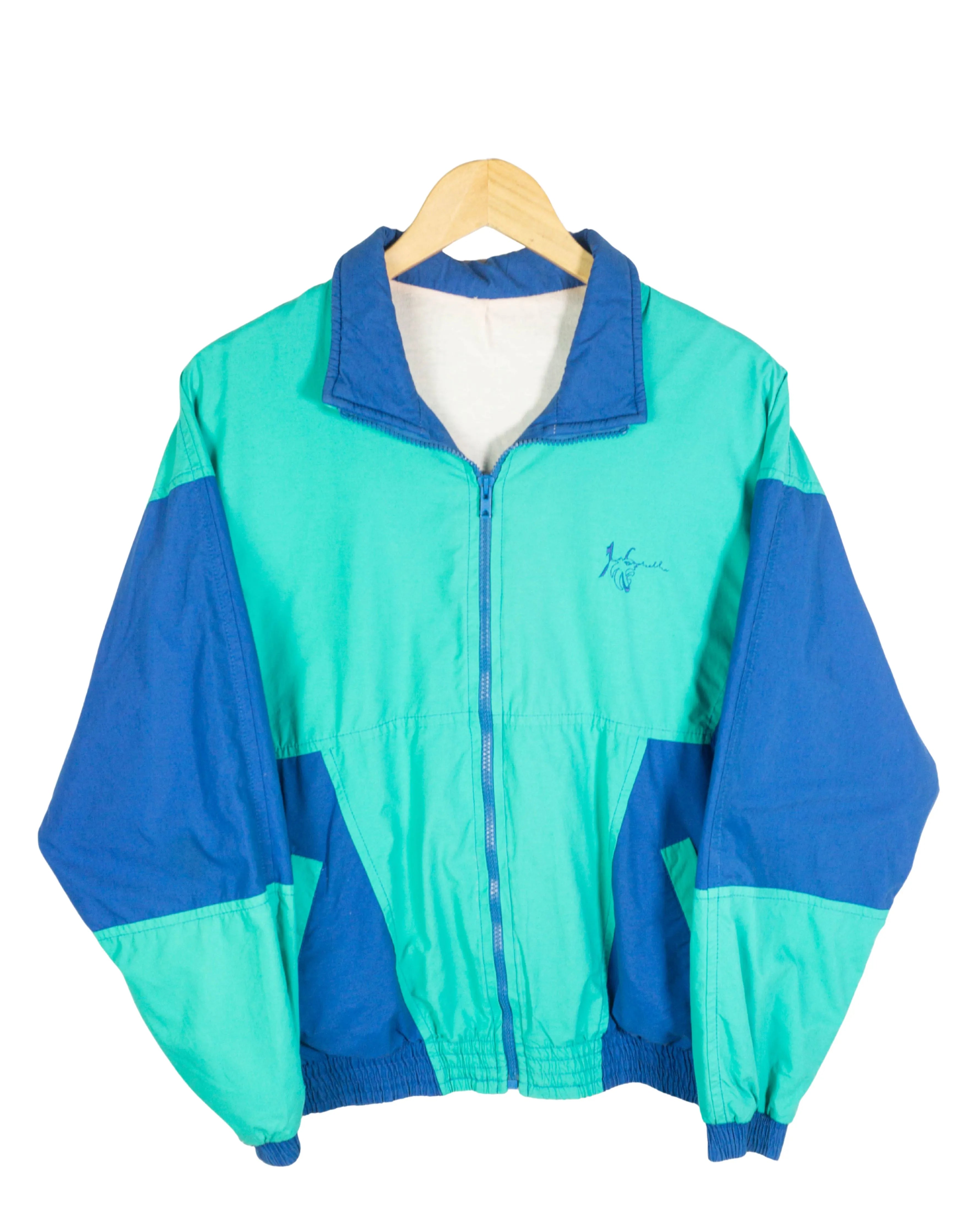 Chaqueta deportiva vintage verde/azul M