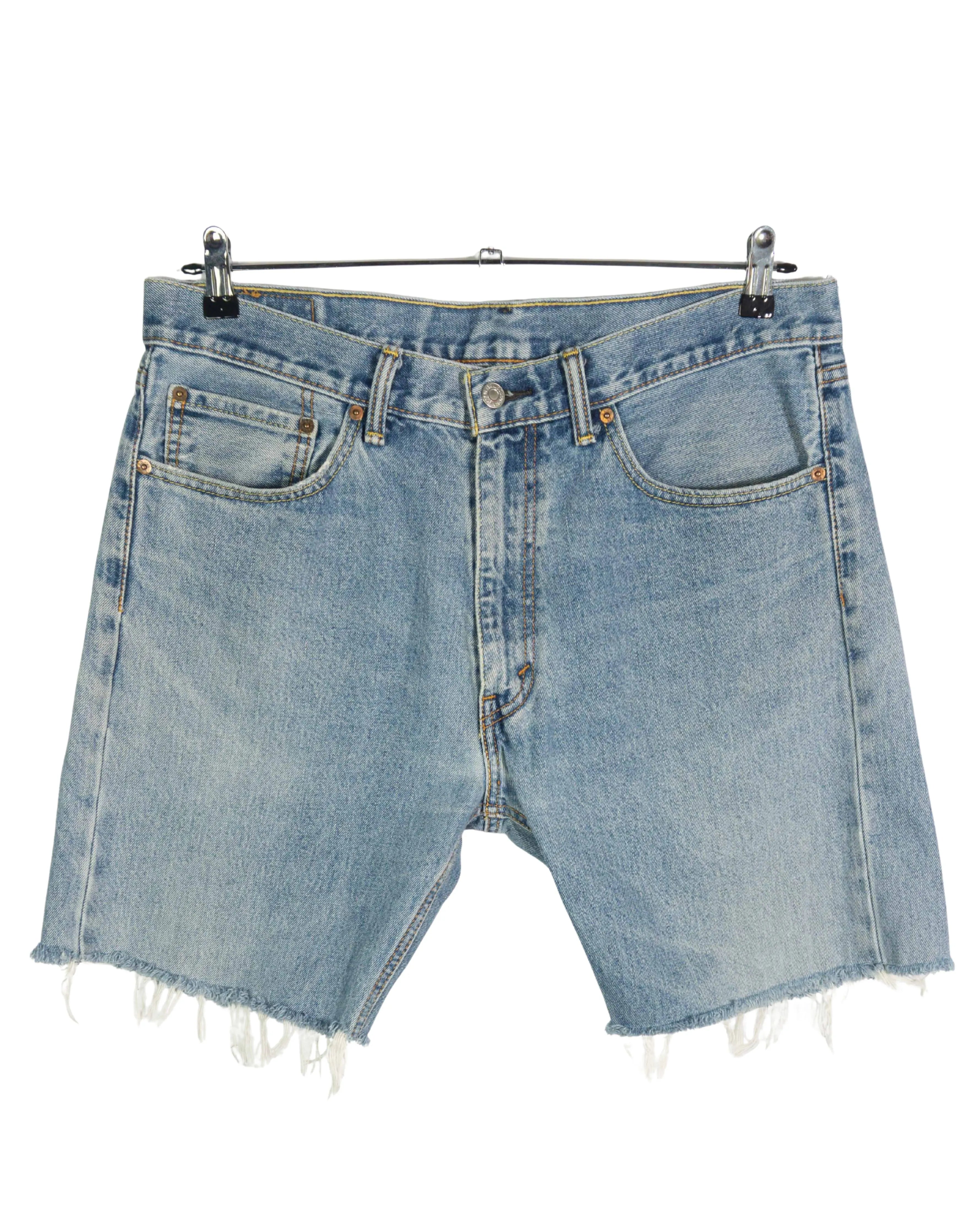Short Denim Levi's 505 Azul Vintage 90s Cortado — Talla XL